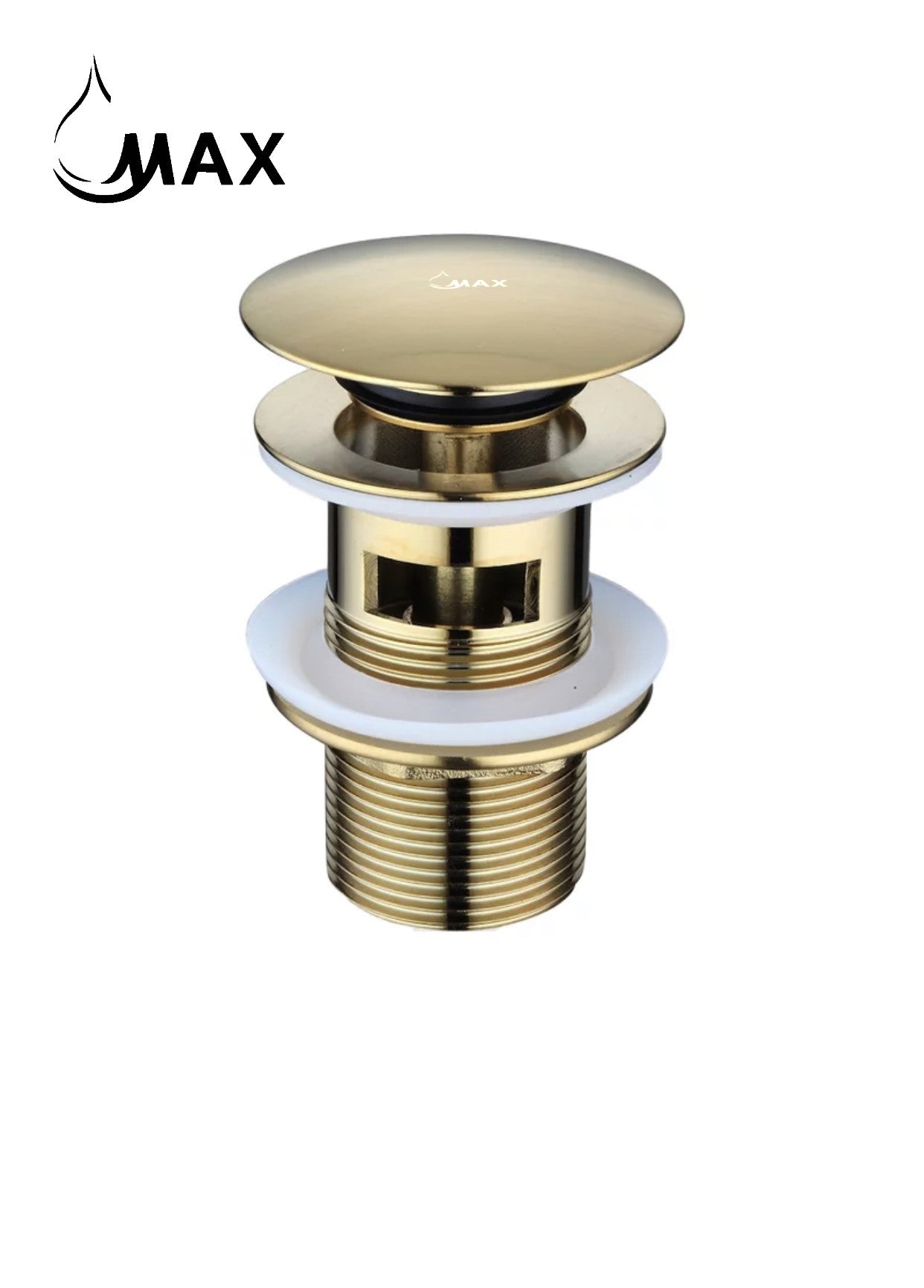 Freestanding Bathtub Drain Metal, Shiny Gold Finish