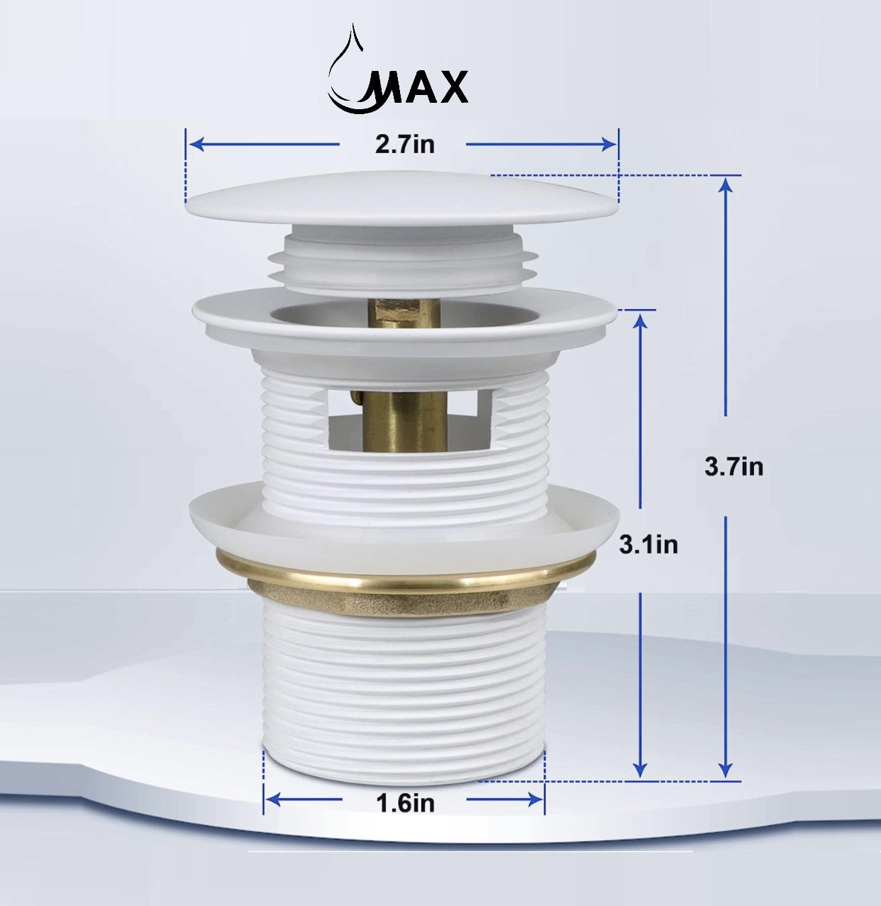 Metal Freestanding Bathtub Drain White Finish