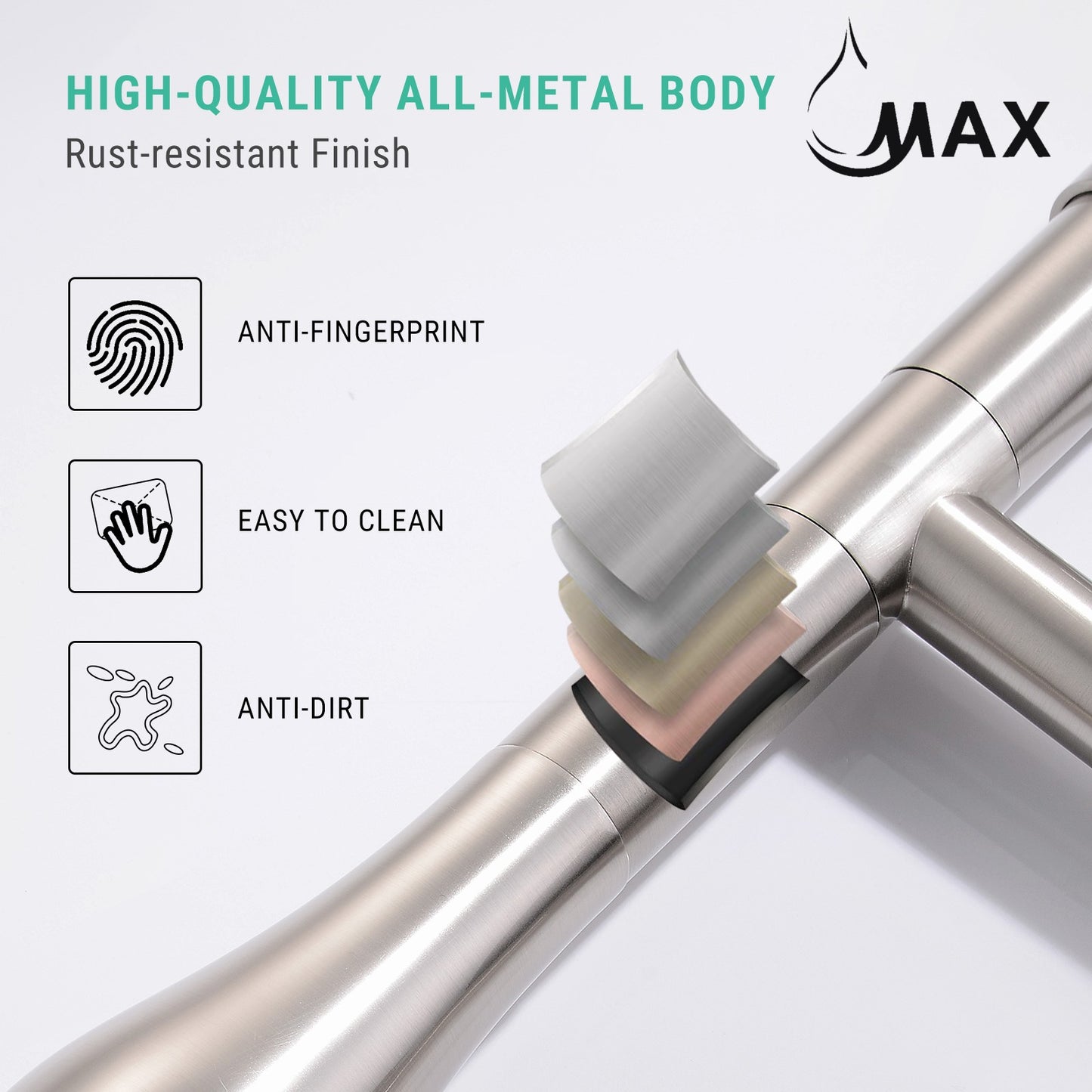 Pre-Rinse Kitchen Faucet Chef Style Pull-Down With Separate Pot Filler Spout Brushed Nickel 22"