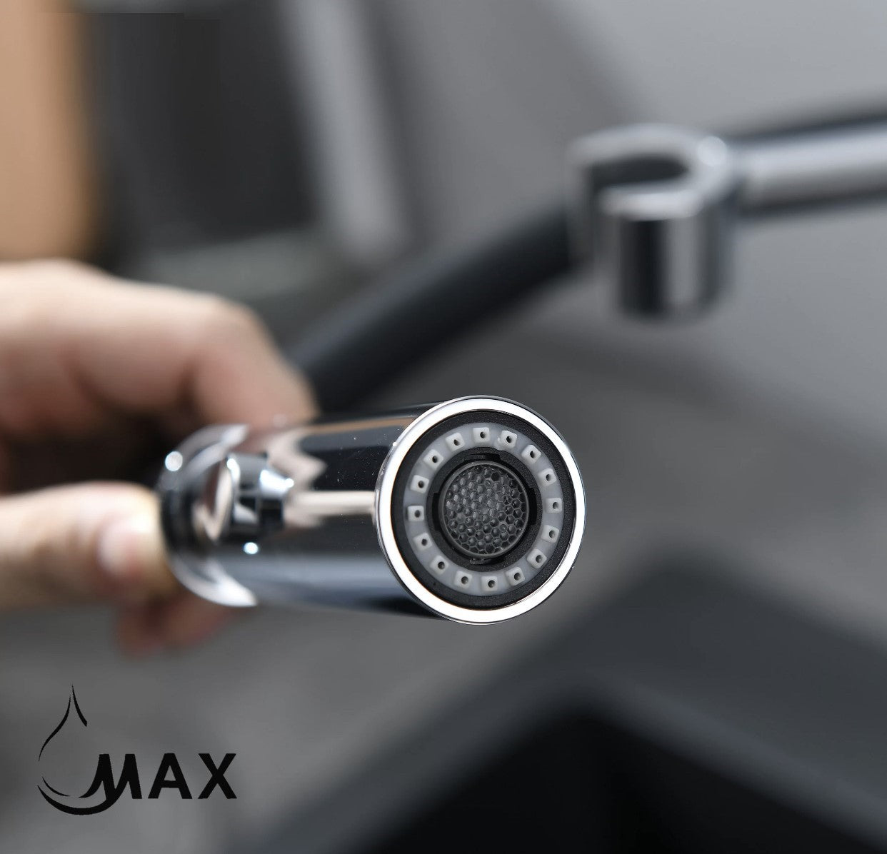Pull-Down Kitchen Faucet 18" Single Handle Flexible Rubber Chrome,Matte Black Rubber Finish.