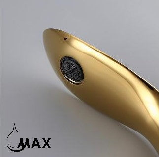 Modern Bathroom Faucet Elegant Single Handle Shiny Gold