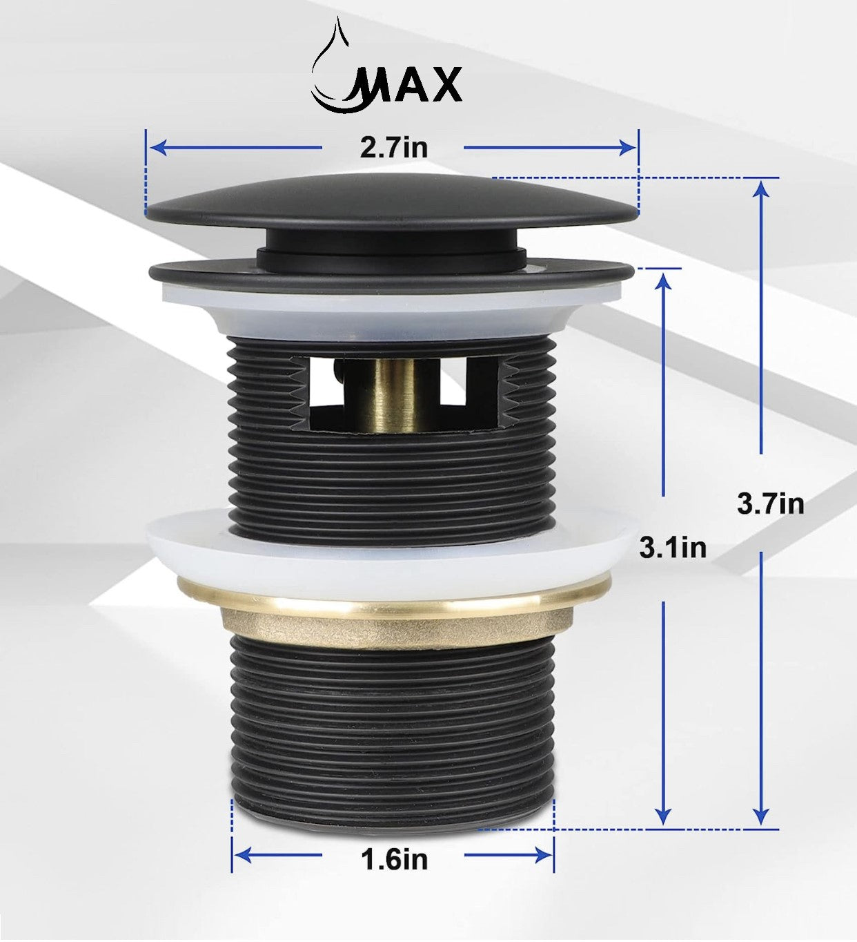 Freestanding Bathtub Drain Metal, Matte Black Finish