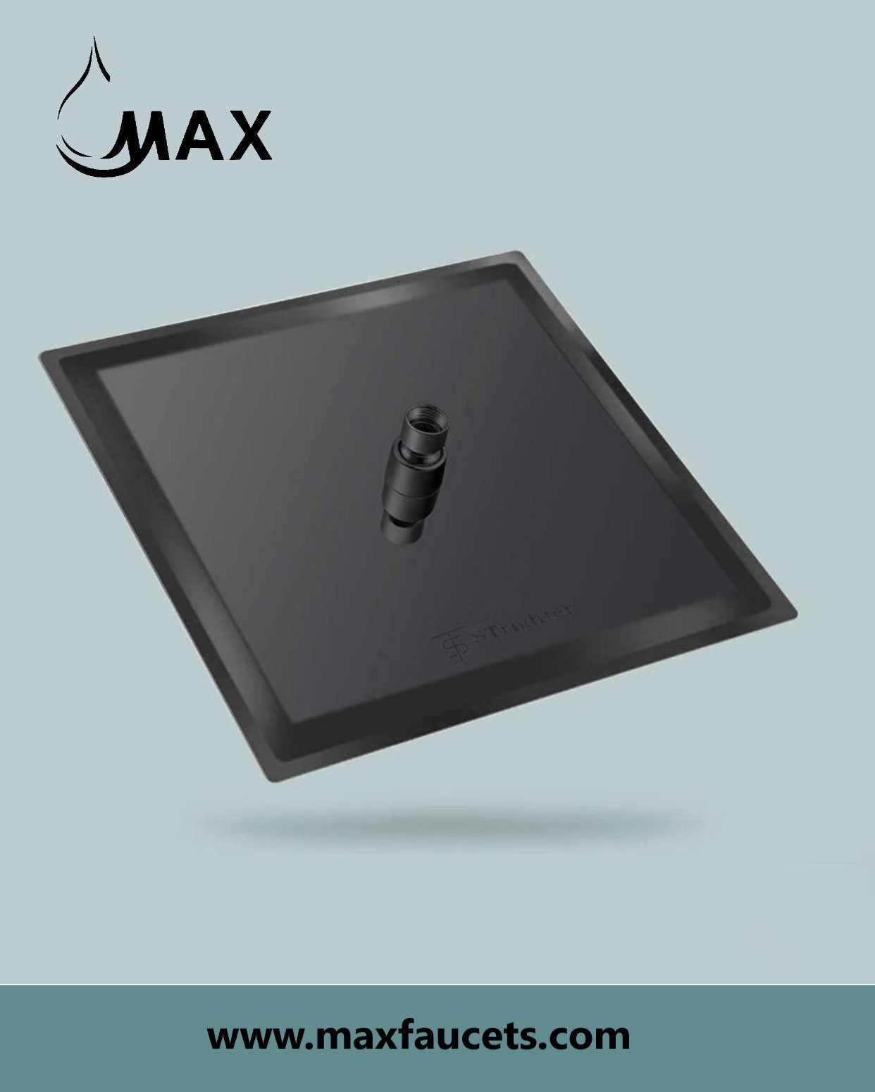 Square Shower Head High Pressure Ultra-Thin 16" In Matte Black Finish
