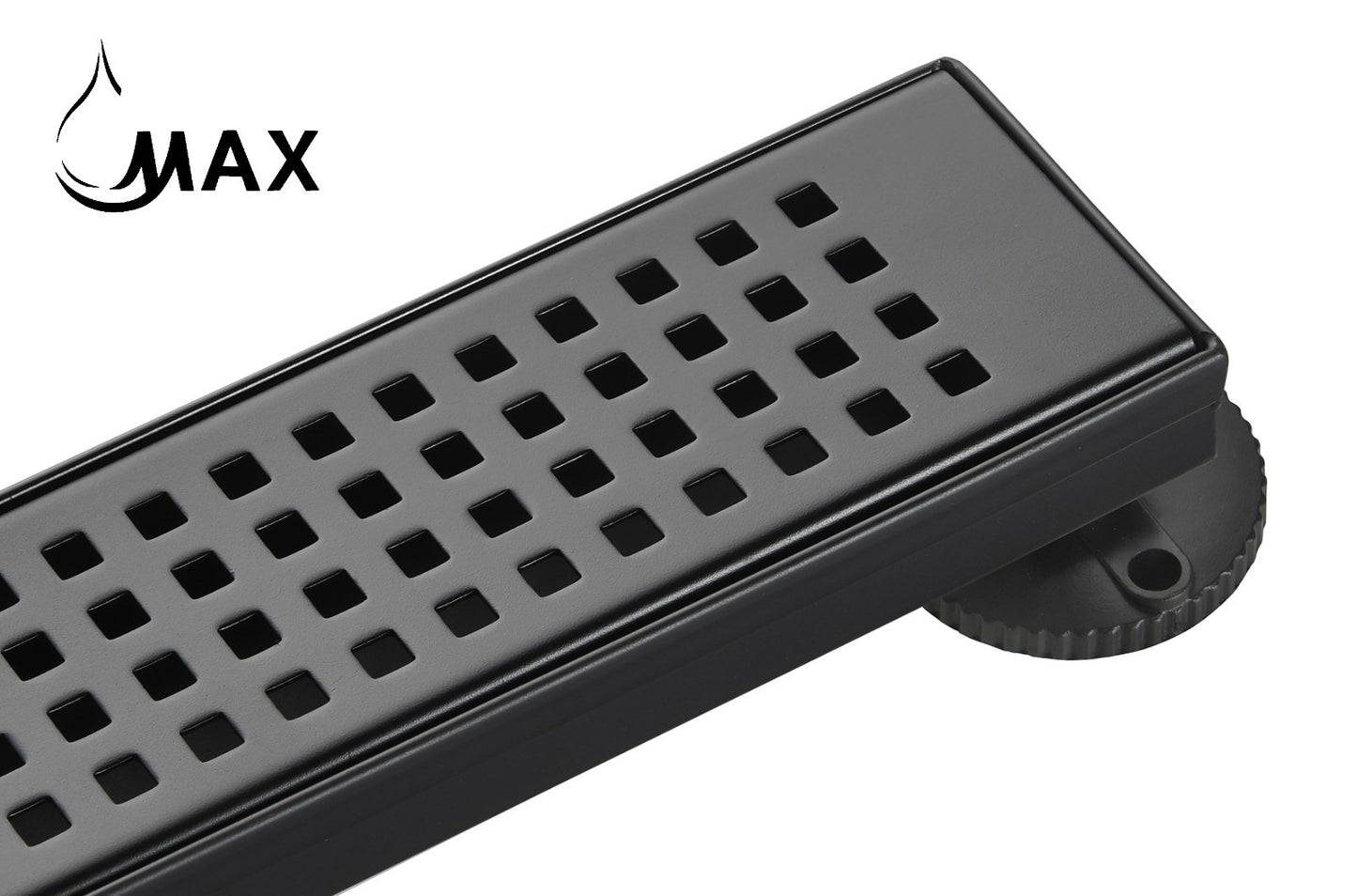Linear Shower Drain with Cover 24 Inches Matte Black