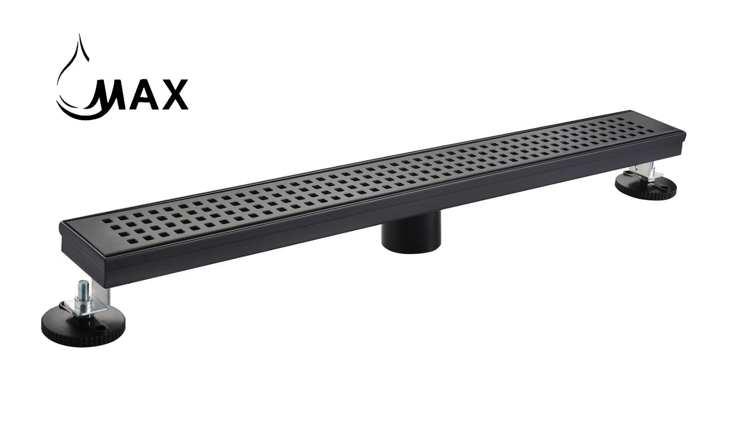 Linear Shower Drain with Cover 24 Inches Matte Black