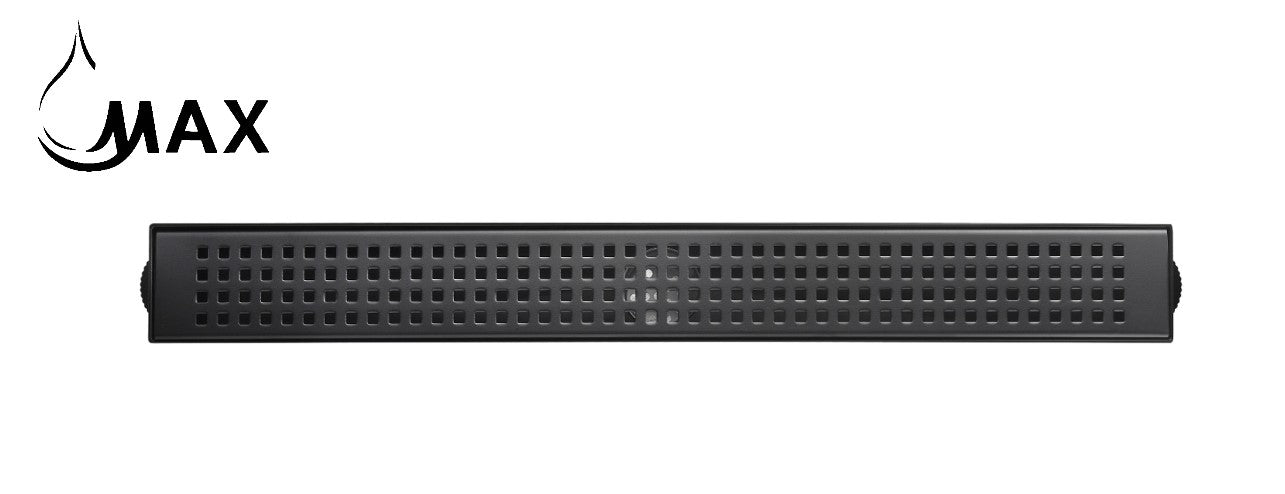 Linear Shower Drain with Cover 12 Inches Matte Black