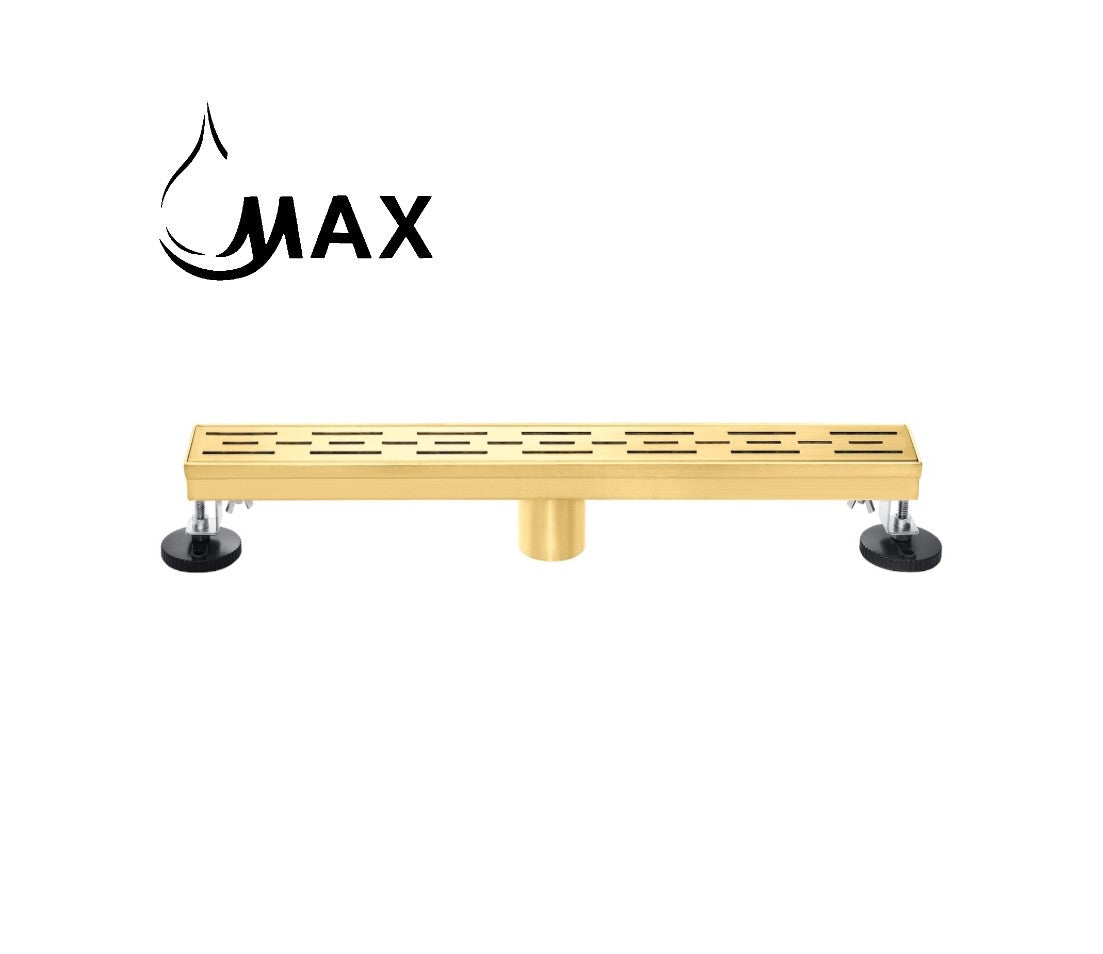 Linear Shower Drain with Cover 18 Inches Brushed Gold