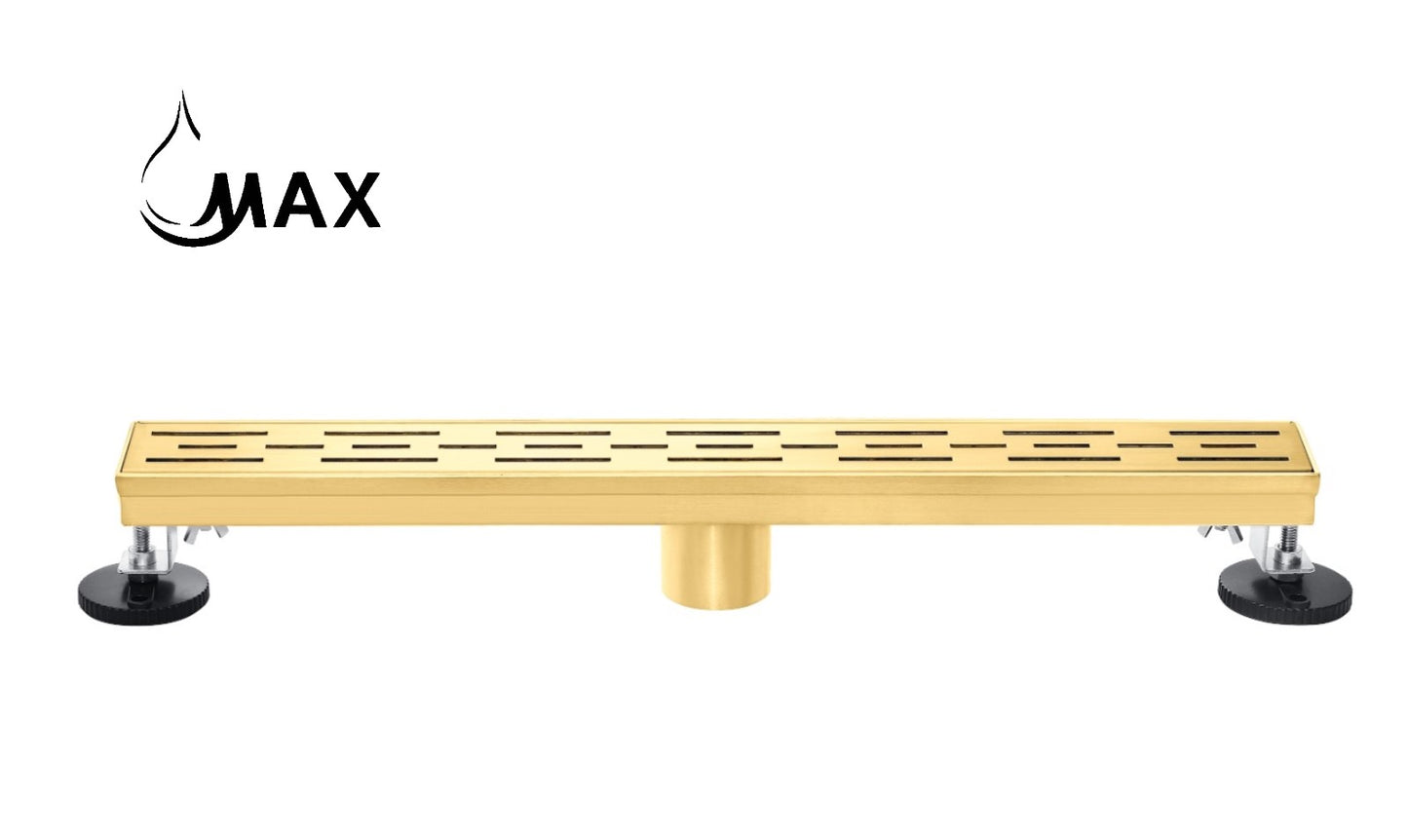 Linear Shower Drain with Cover 24 Inches Brushed Gold