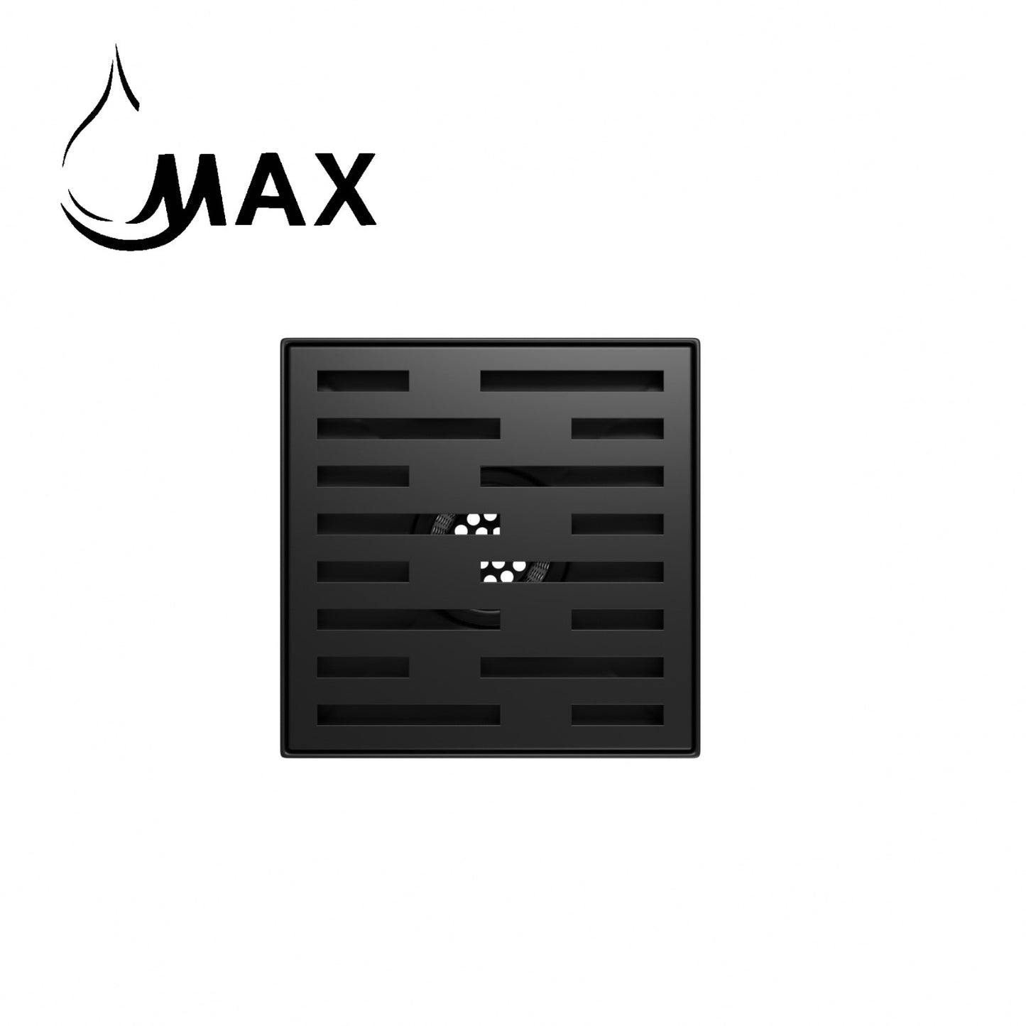 Square Shower Drain with Cover 4 Inches Matte Black