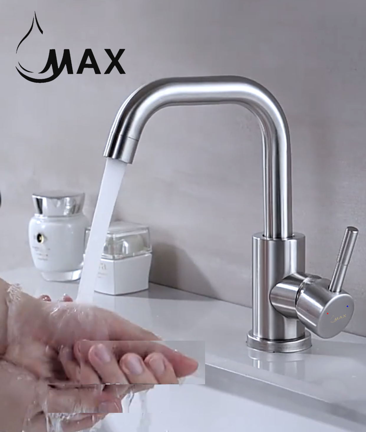 Side Handle Bathroom Faucet Swivel Chrome Finish
