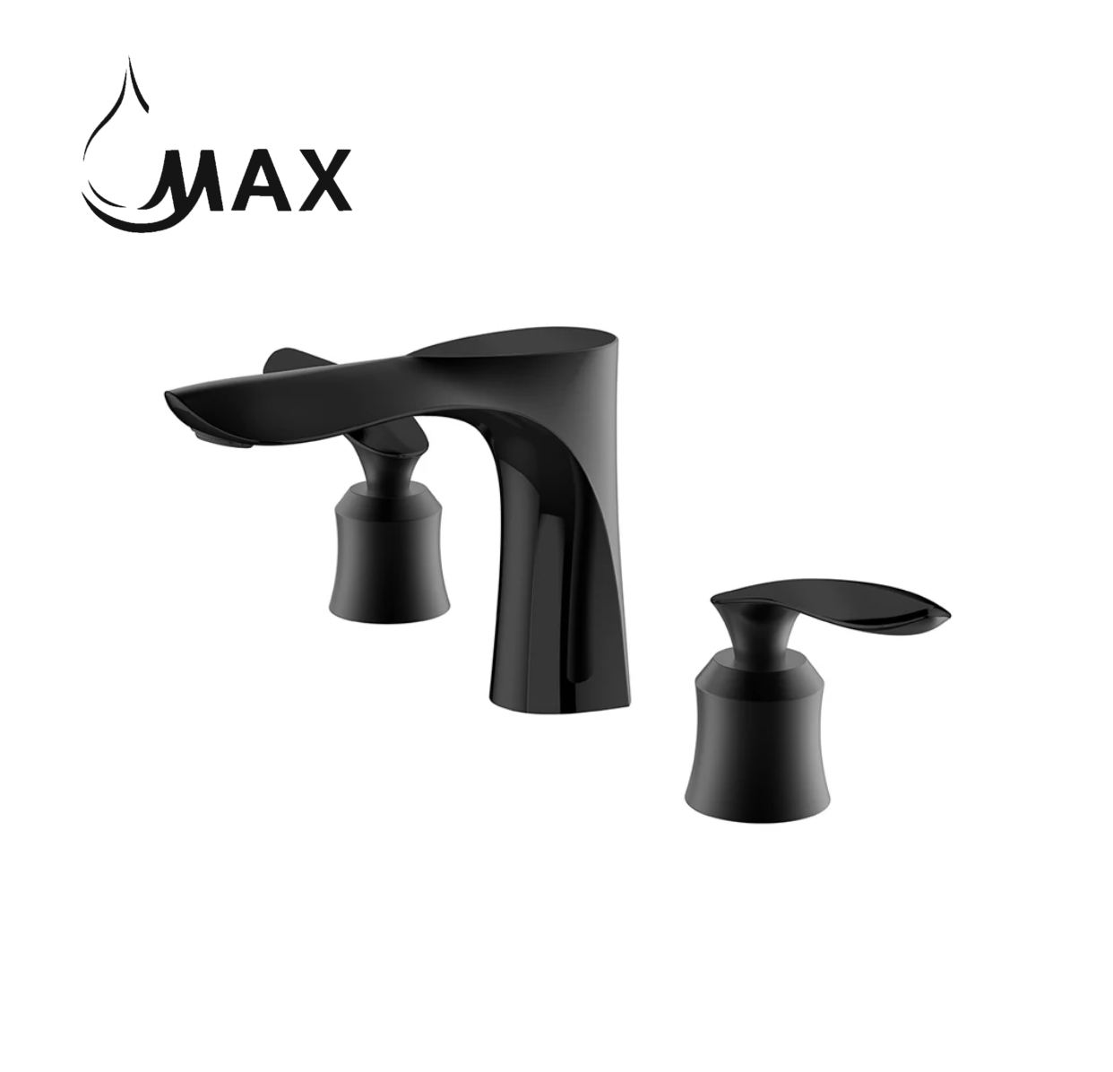 Two Handle Widespread Bathroom Faucet Matte Black Finish