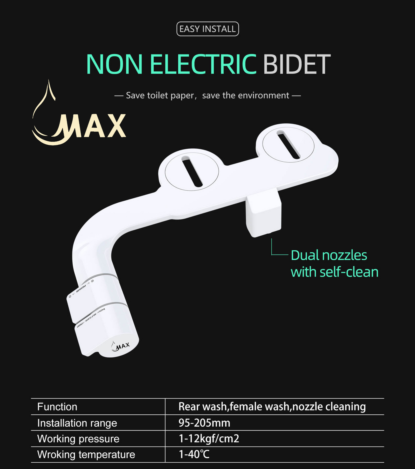 Toilet Bidet Dual Nozzle