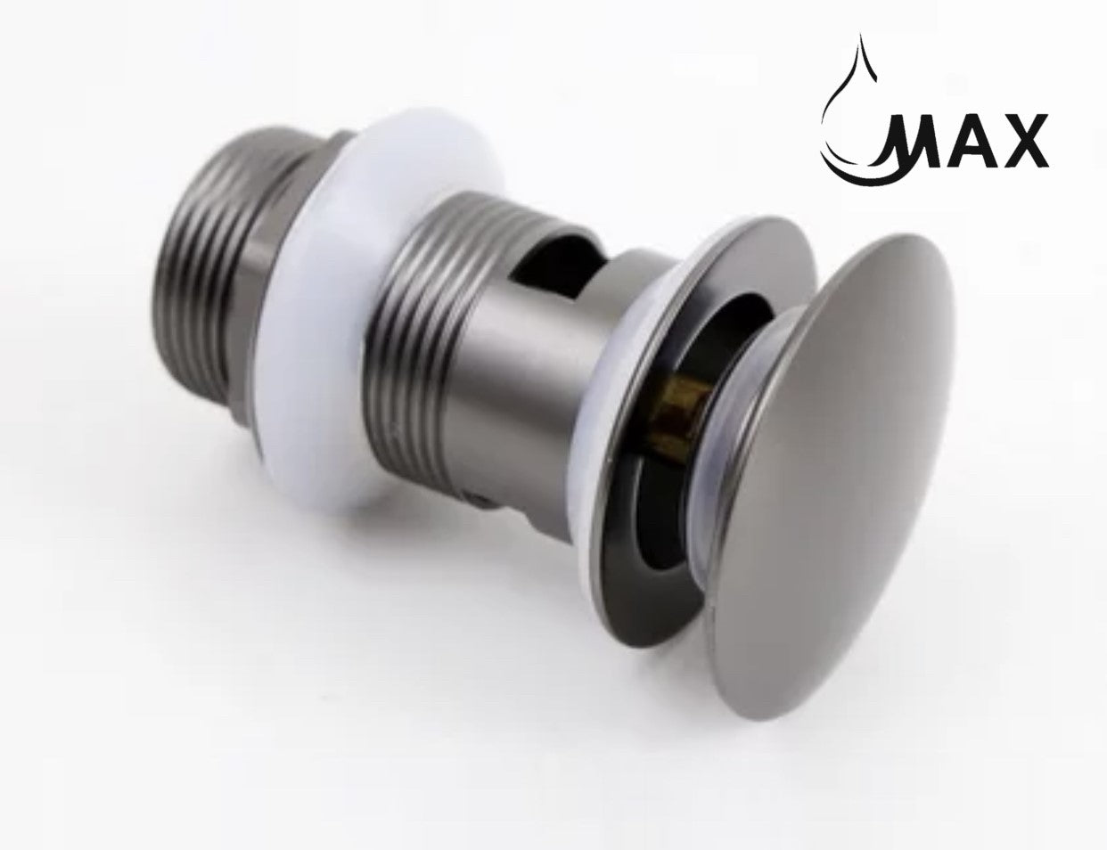 Metal Push Pop Up Sink Drain With Overflow Gun Black Finish