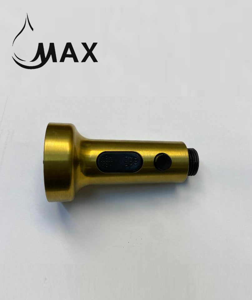 Replacement Nozzle Head Kitchen Faucet Spray, Stream, Stop Brushed Gold