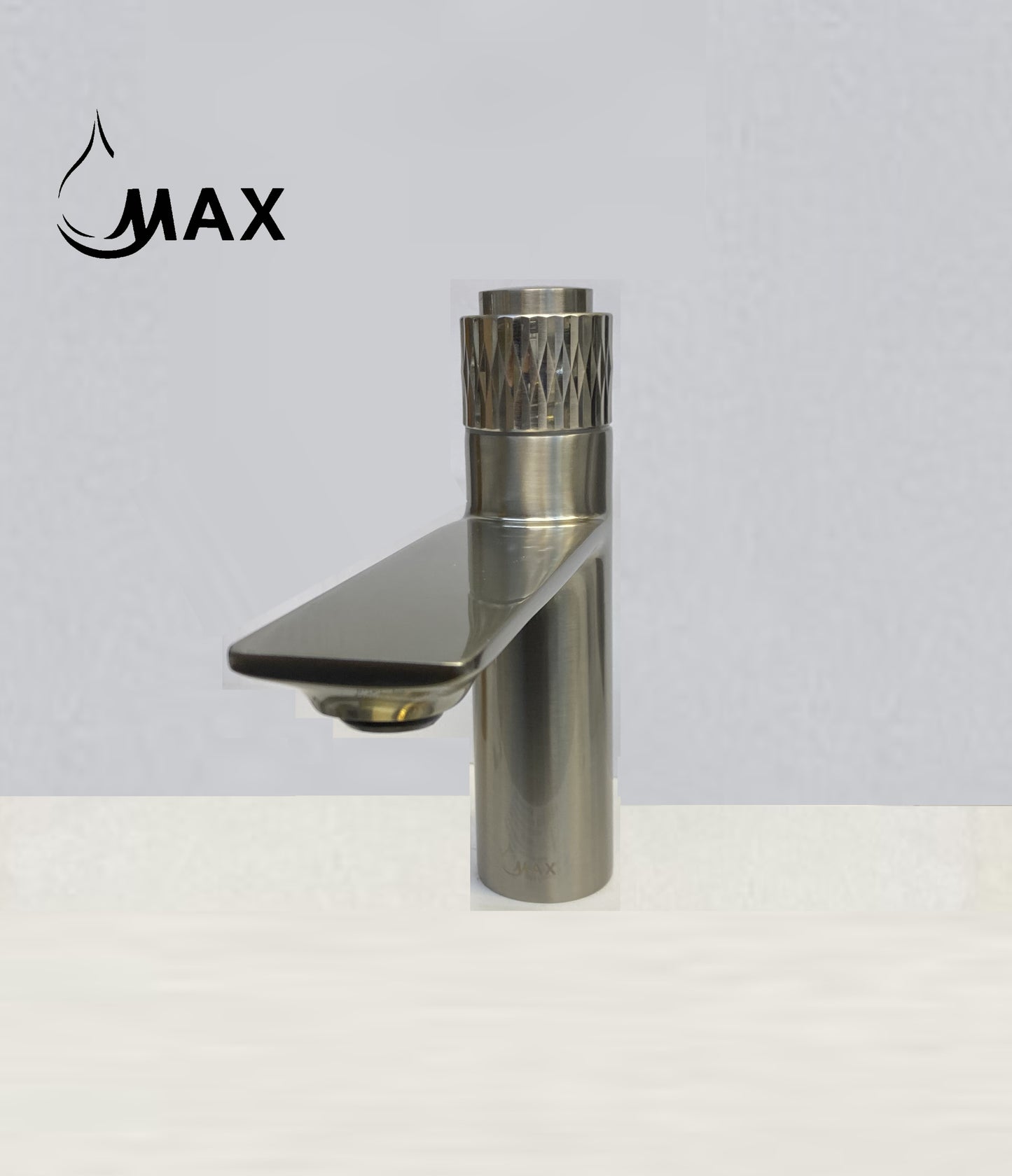 Punch Knob Bathroom Faucet Brushed Nickel Finish