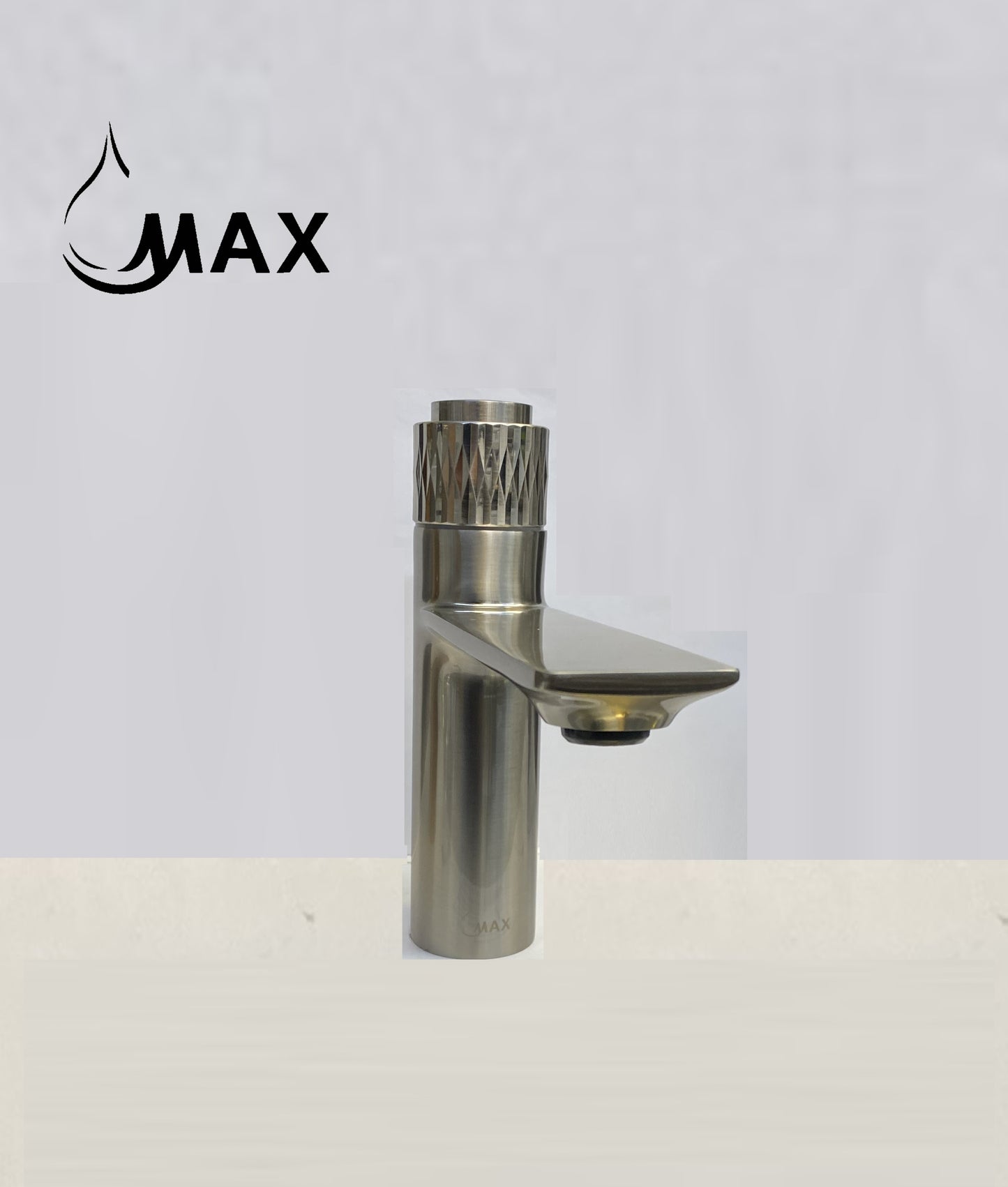 Punch Knob Bathroom Faucet Brushed Nickel Finish