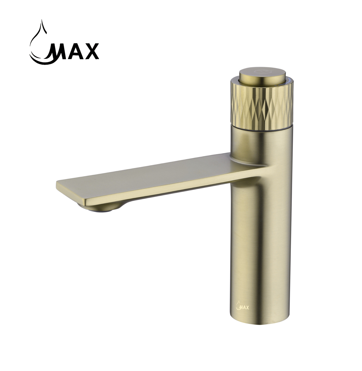 Punch Knob Bathroom Faucet Brushed Gold Finish