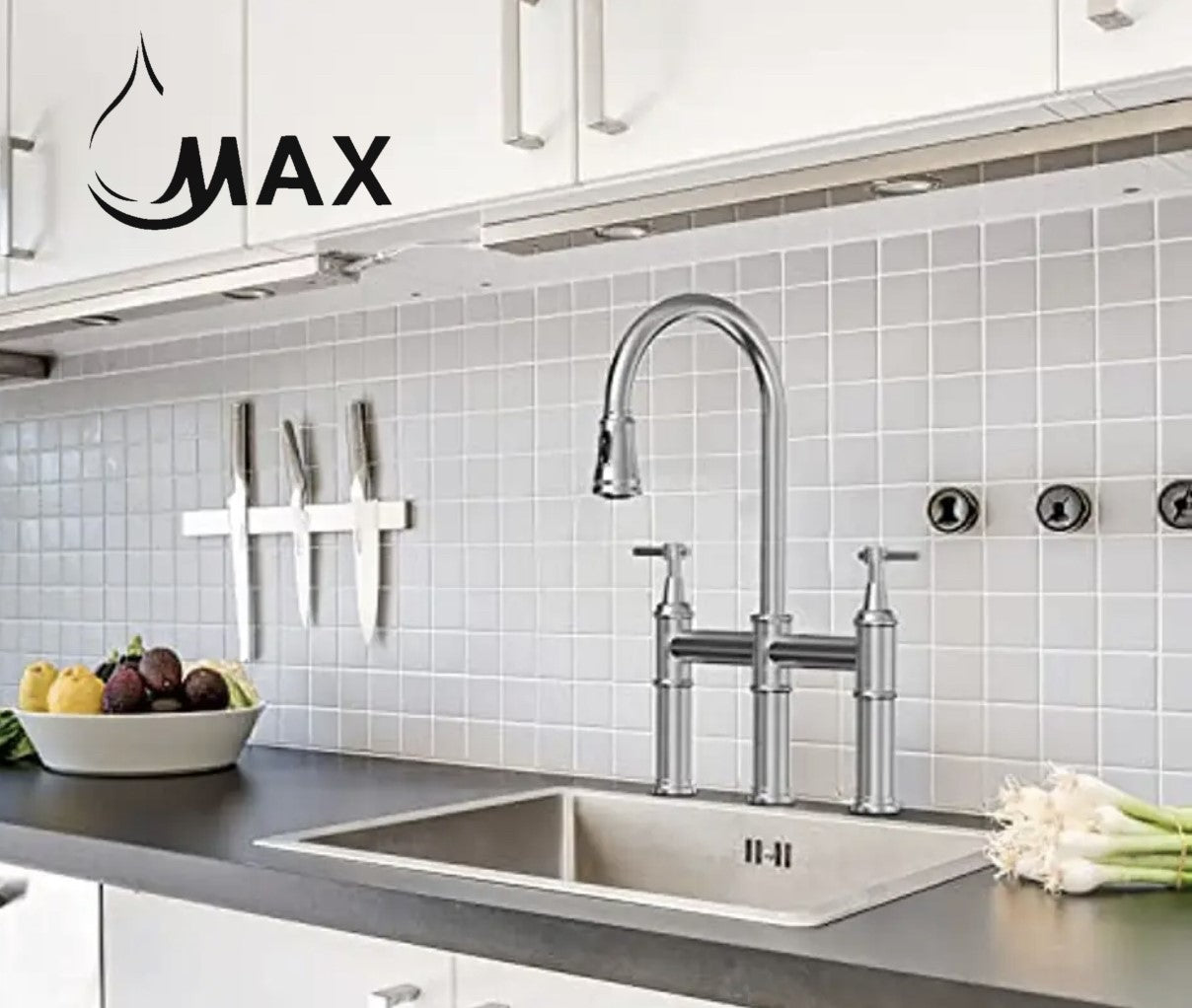 Two-Handle Kitchen Faucet Pull-Out Three Functions