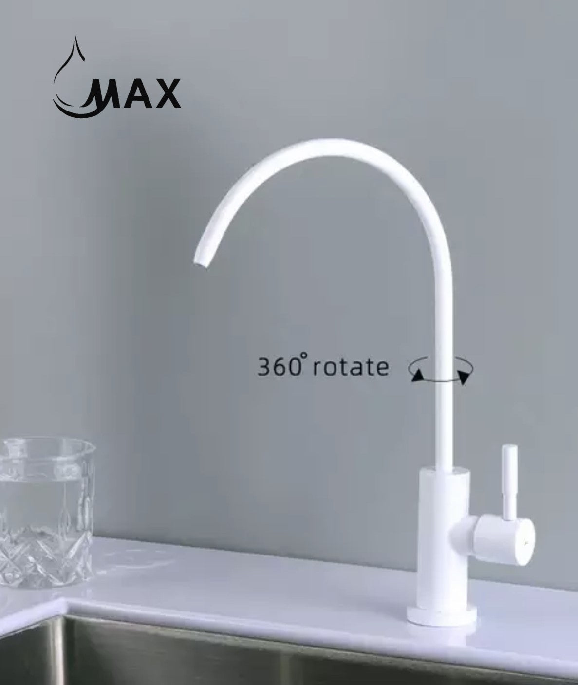 Water Filter Faucet Single Handle Non-Air-Gap Drinking Water Beverage Faucet White