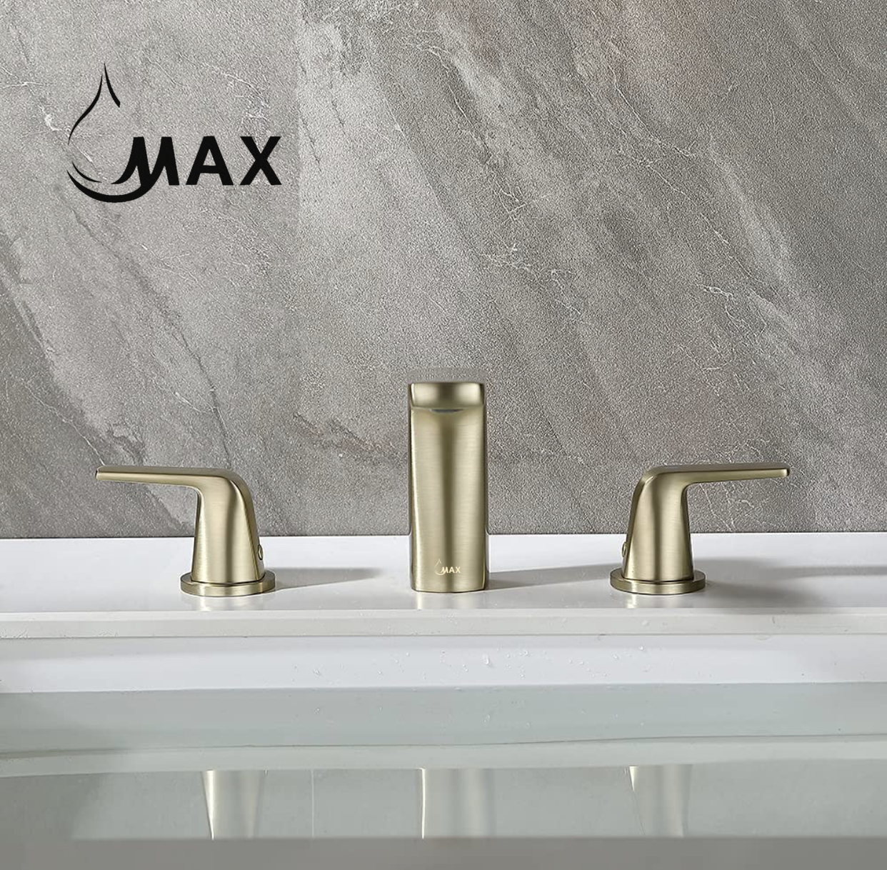 Two Handle Widespread Bathroom Faucet Brushed Gold
