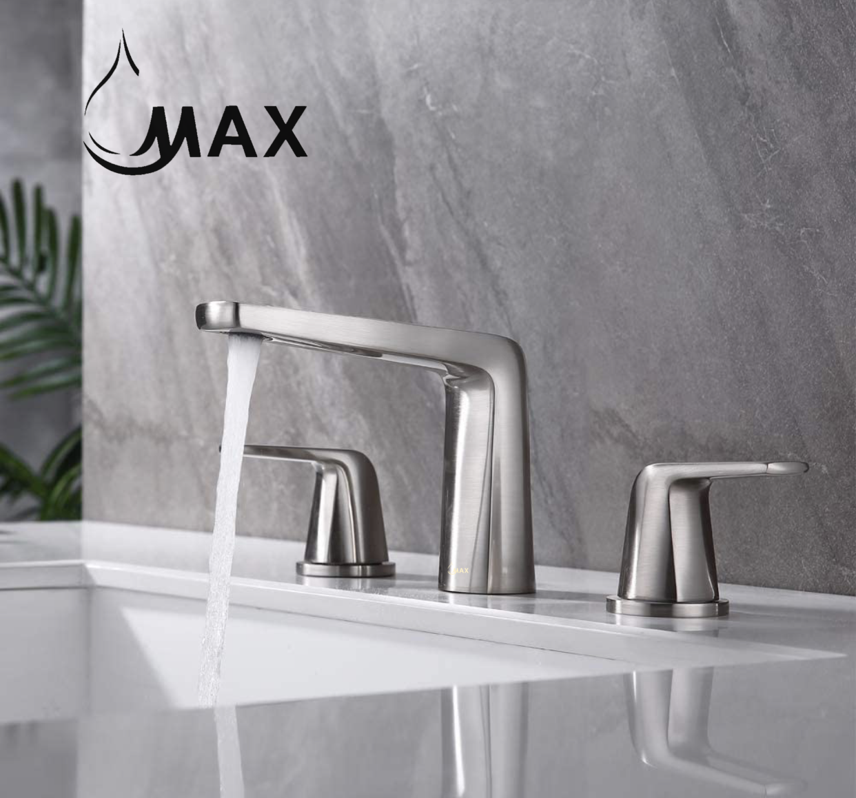 Two Handle Widespread Bathroom Faucet Brushed Nickel
