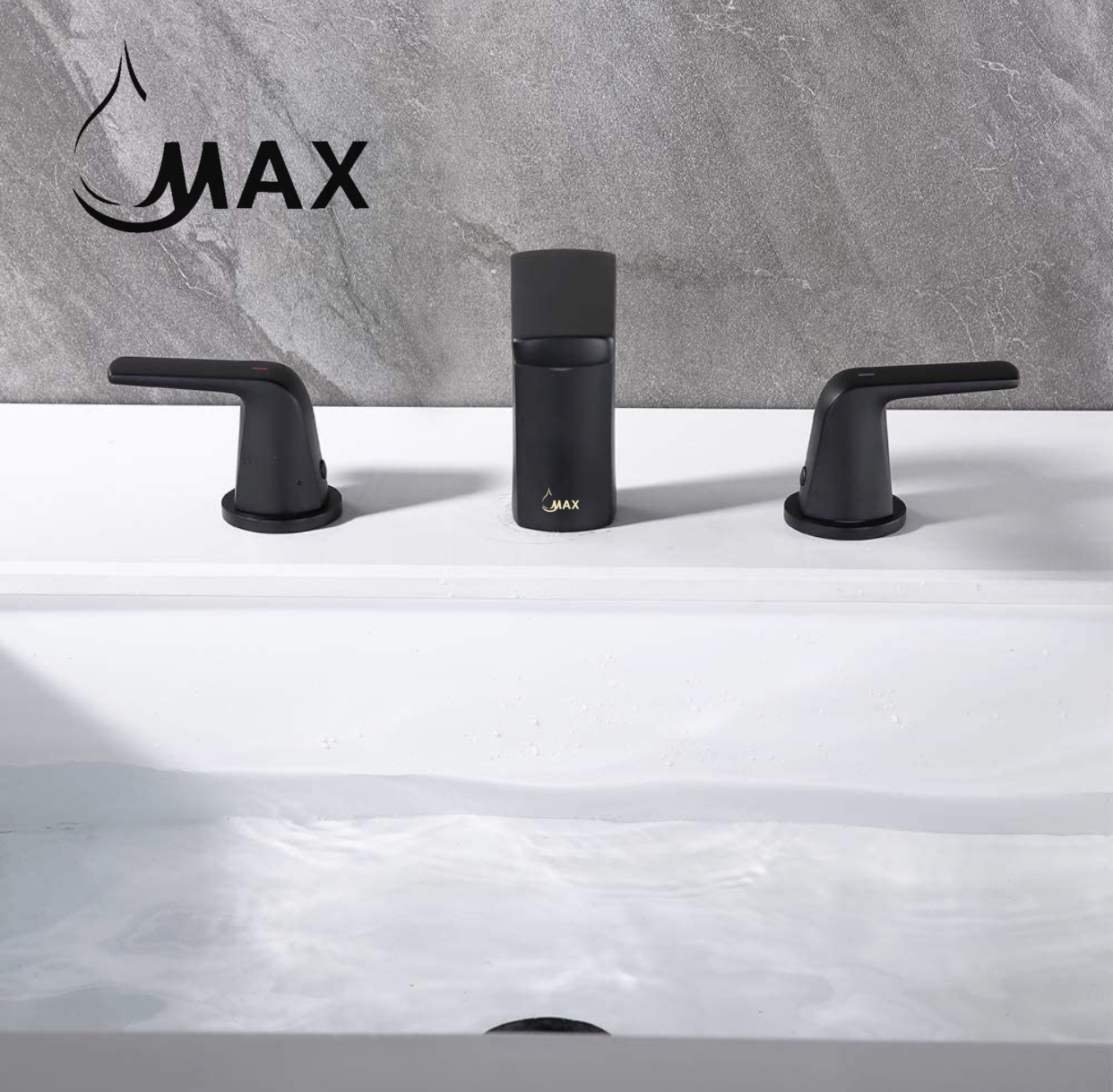 Two Handle Widespread Bathroom Faucet Matte Black Finish