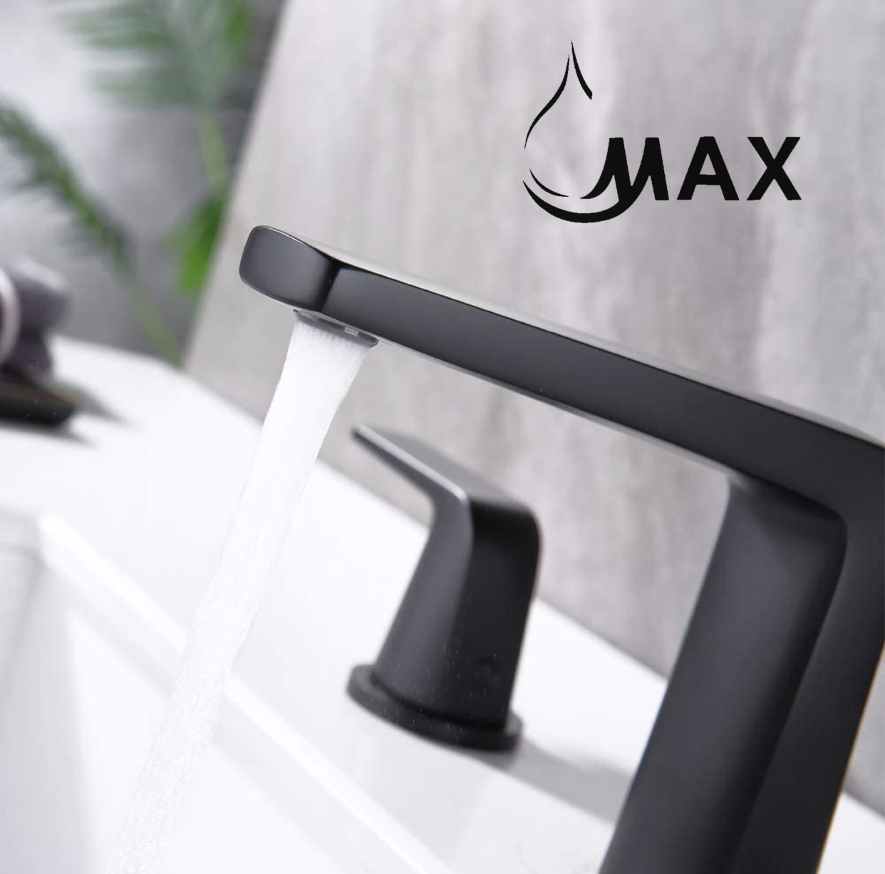 Two Handle Widespread Bathroom Faucet Matte Black Finish