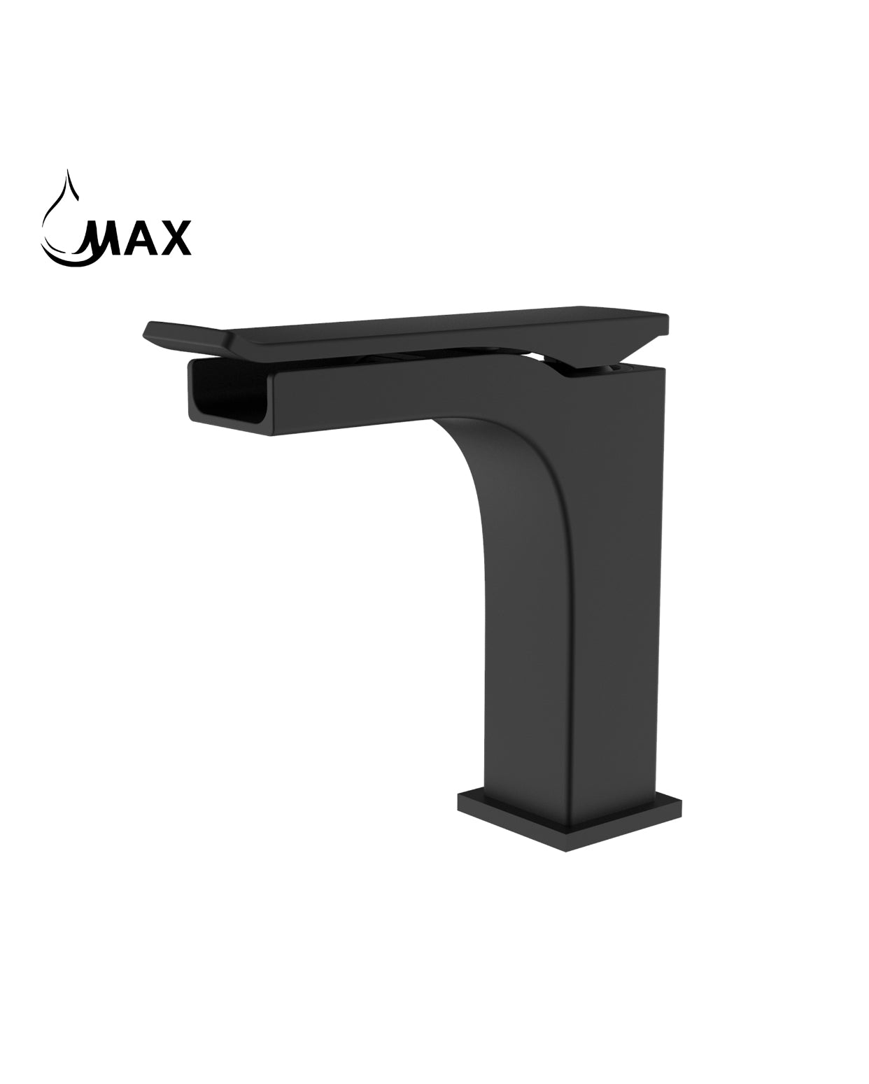 Single Handle Waterfall Bathroom Faucet In Matte Black Finish