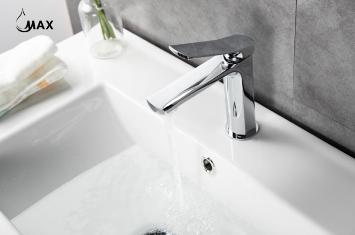 Bathroom Faucet Ultra Thin Long Spout Chrome Finish