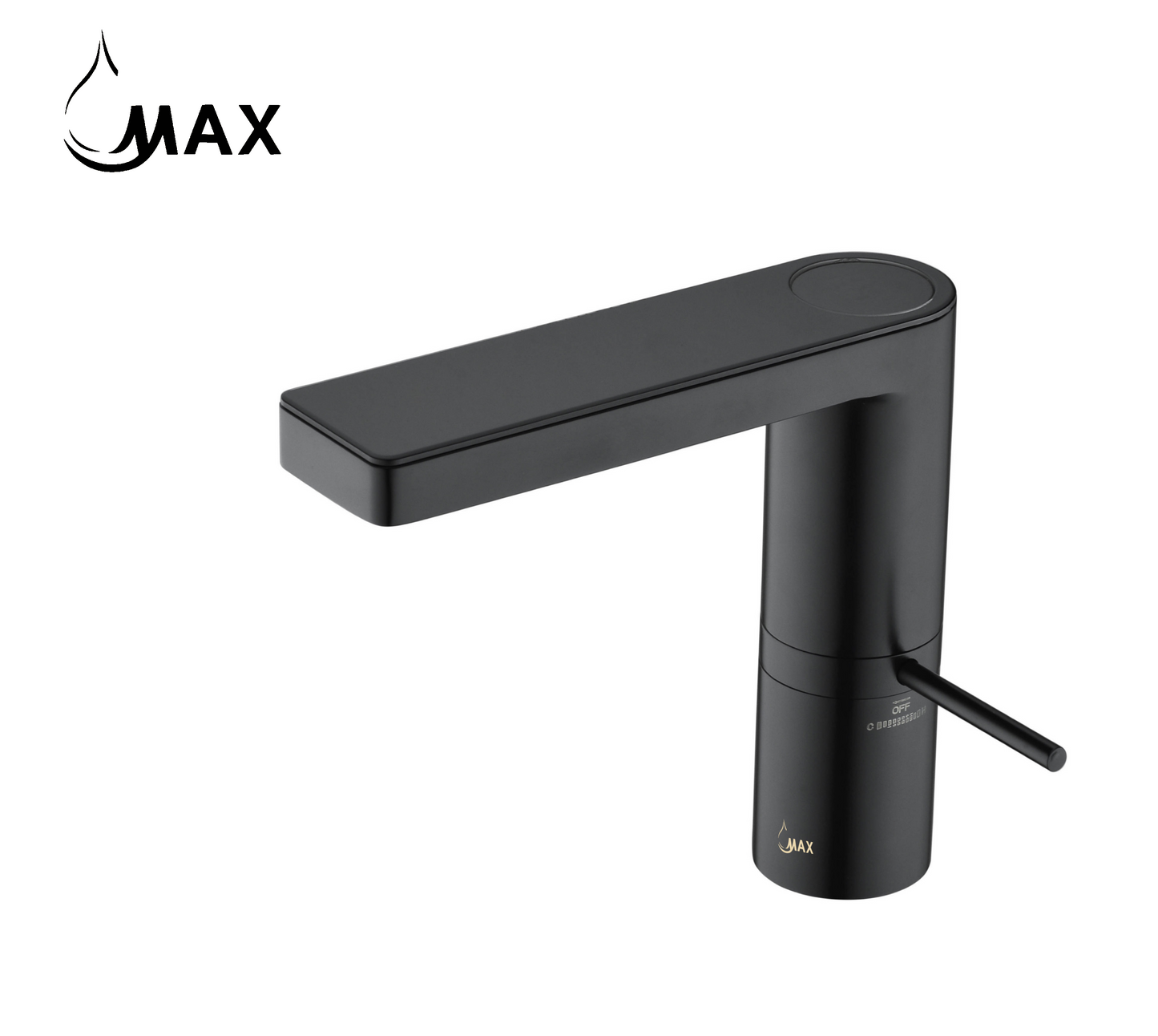 Smart Digital Screen Side Handle Bathroom Faucet Matte Black Finish
