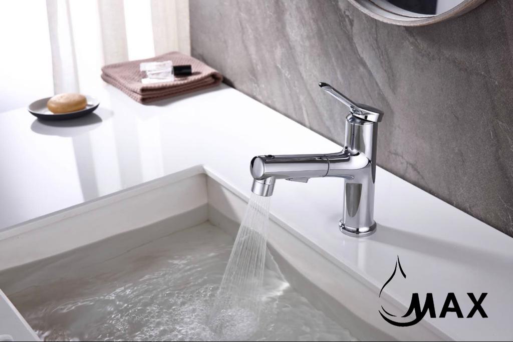 Pull-Out Bathroom Faucet 3 Functions In Chrome Finish
