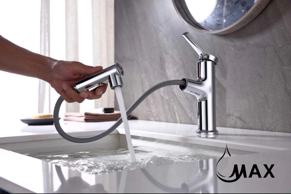 Pull-Out Bathroom Faucet 3 Functions In Chrome Finish