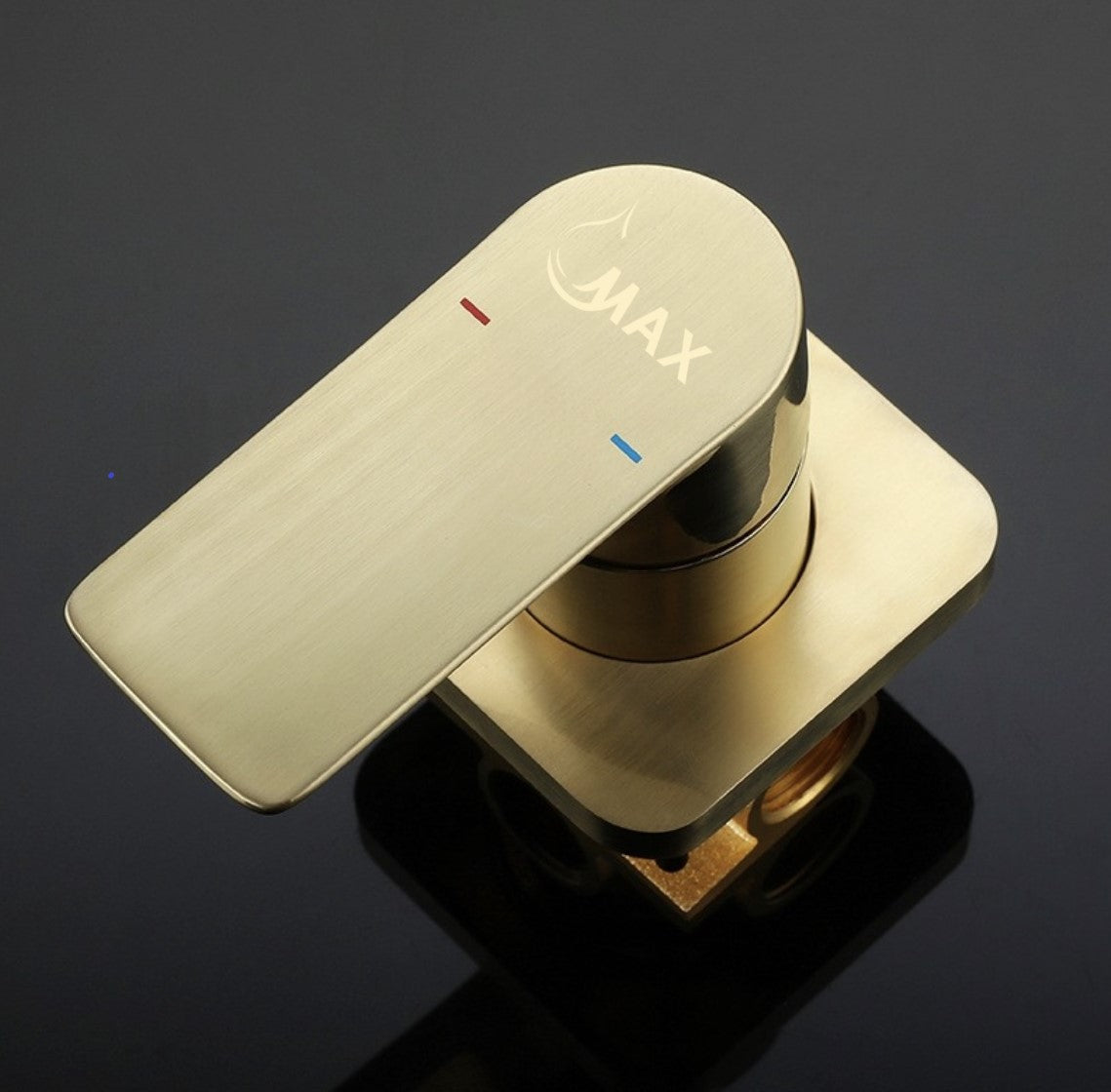 Wall Mounted Contemporary Waterfall Bathroom Faucet New Design In Brushed Gold Finish