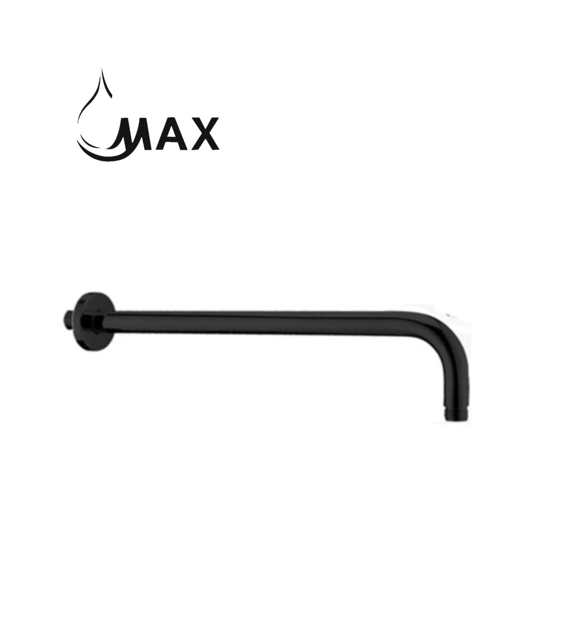 Round Wall Shower Head Arm 16" Matte Black Finish