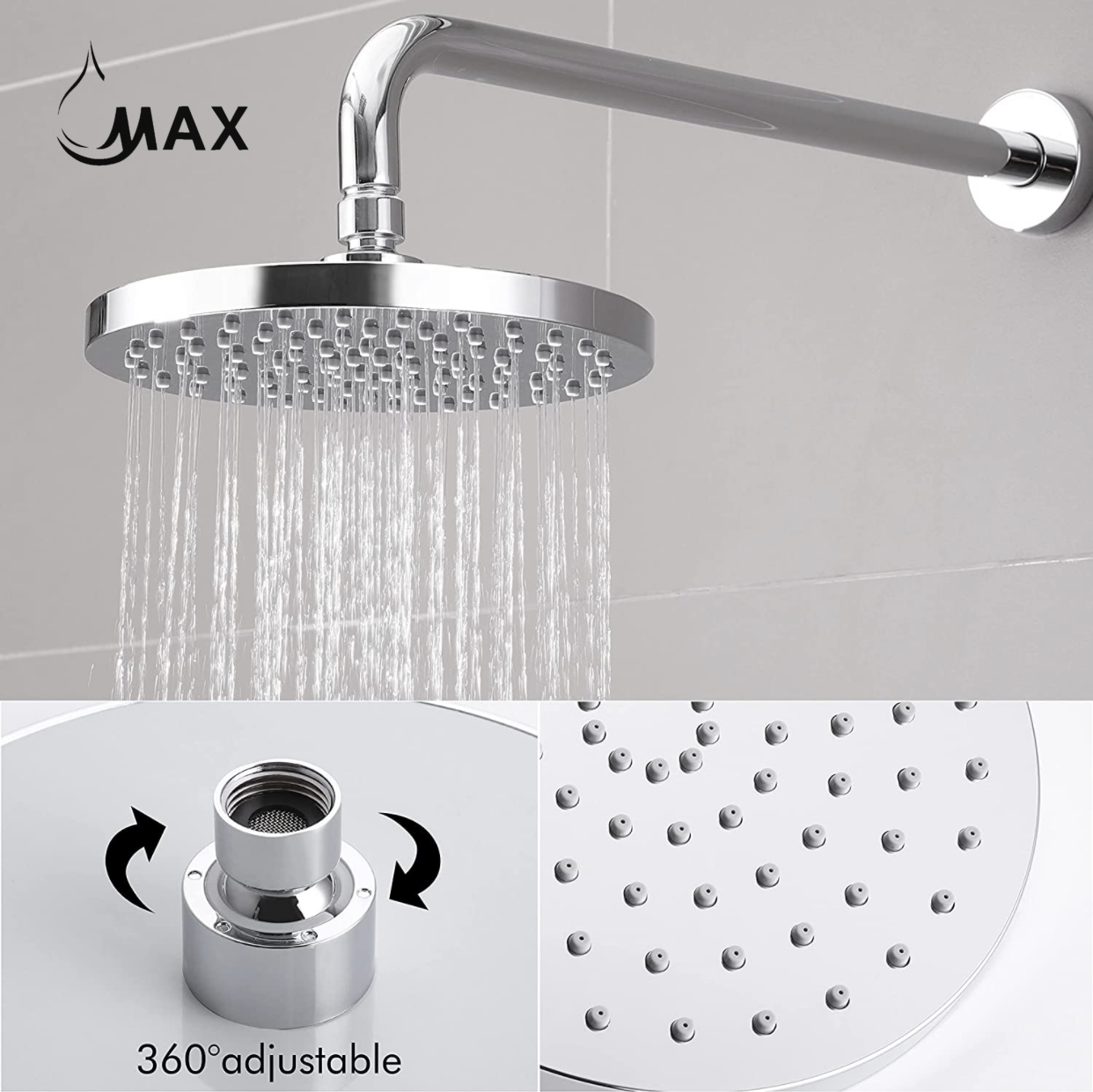 Round Shower System One Function With Valve Chrome Finish