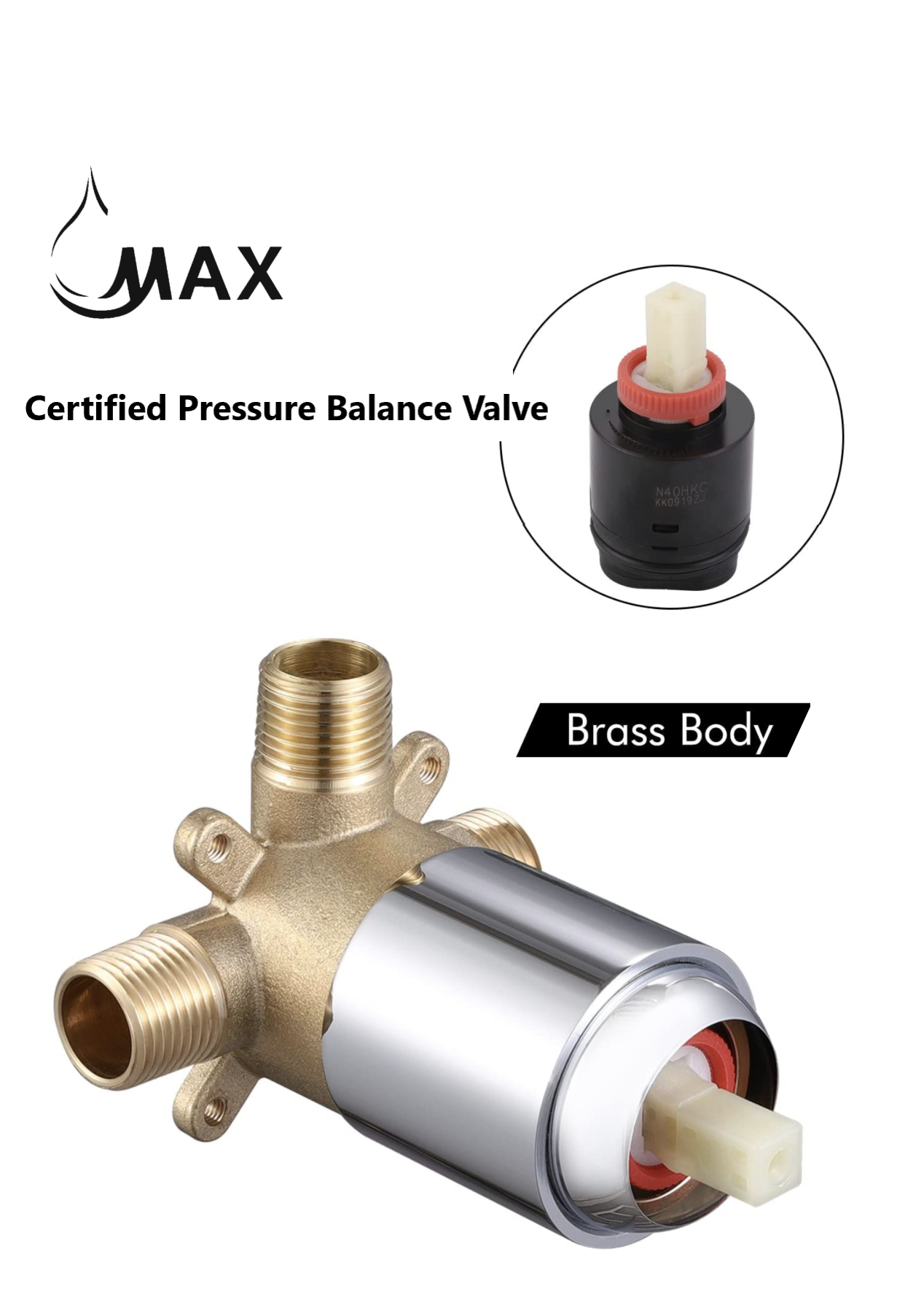 Round Shower System One Function With Valve Chrome Finish