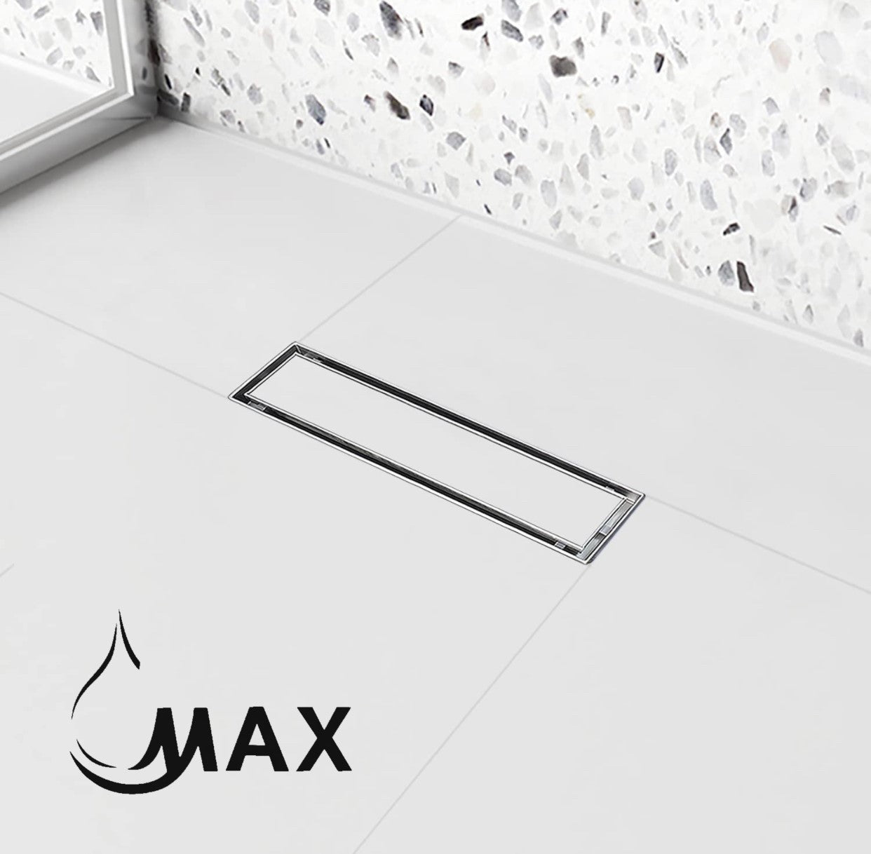 Linear Shower Drain with Cover 12 Inches Chrome