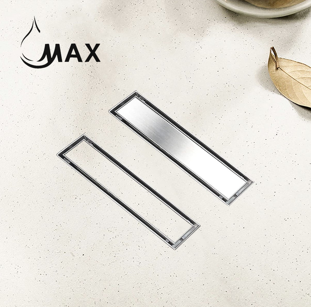 Linear Shower Drain with Cover 12 Inches Chrome