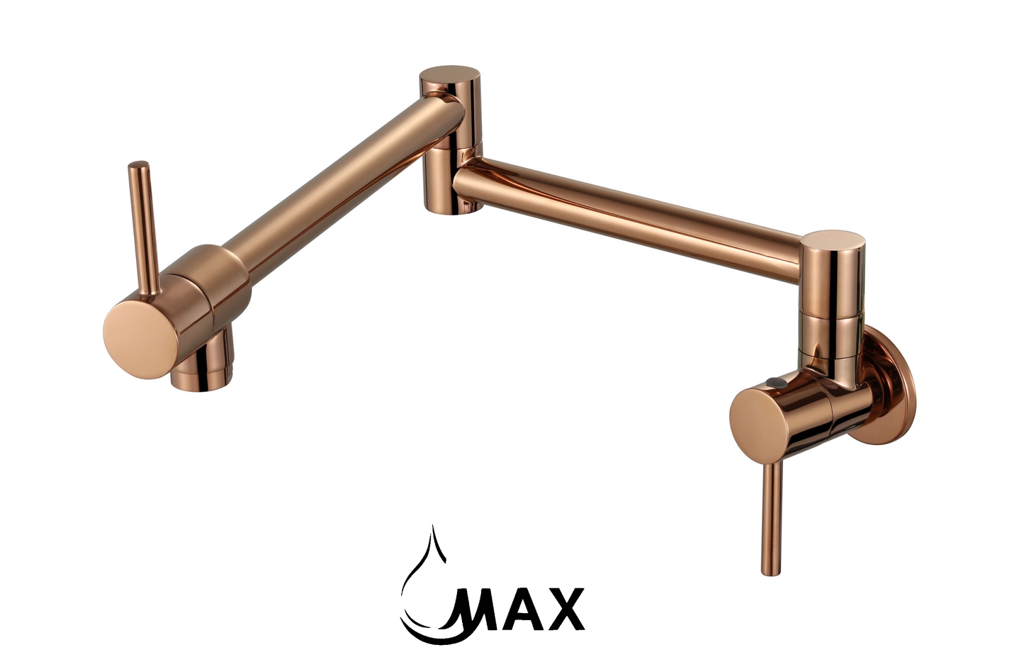 Pot Filler Faucet Double Handle Modern Contemporary Wall Mounted 20" With Accessories Rose Gold Finish