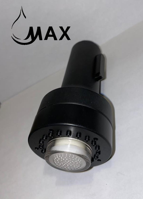 Replacement Nozzle Head Kitchen Faucet Spray & Stream With LED Light Matte Black