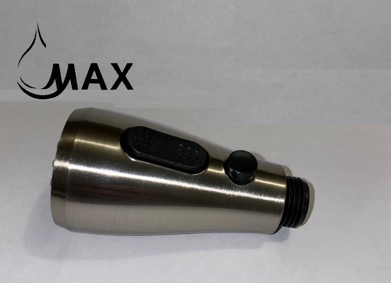 Replacement Nozzle Head Kitchen Faucet Spray, Stream, Stop Brushed Nickel Finish