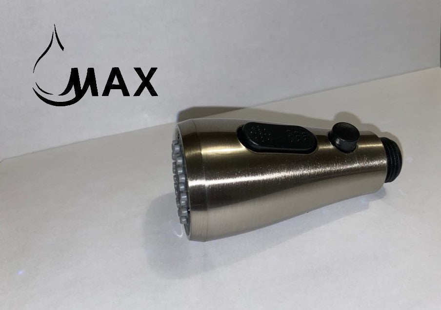 Replacement Nozzle Head Kitchen Faucet Spray, Stream, Stop Brushed Nickel Finish