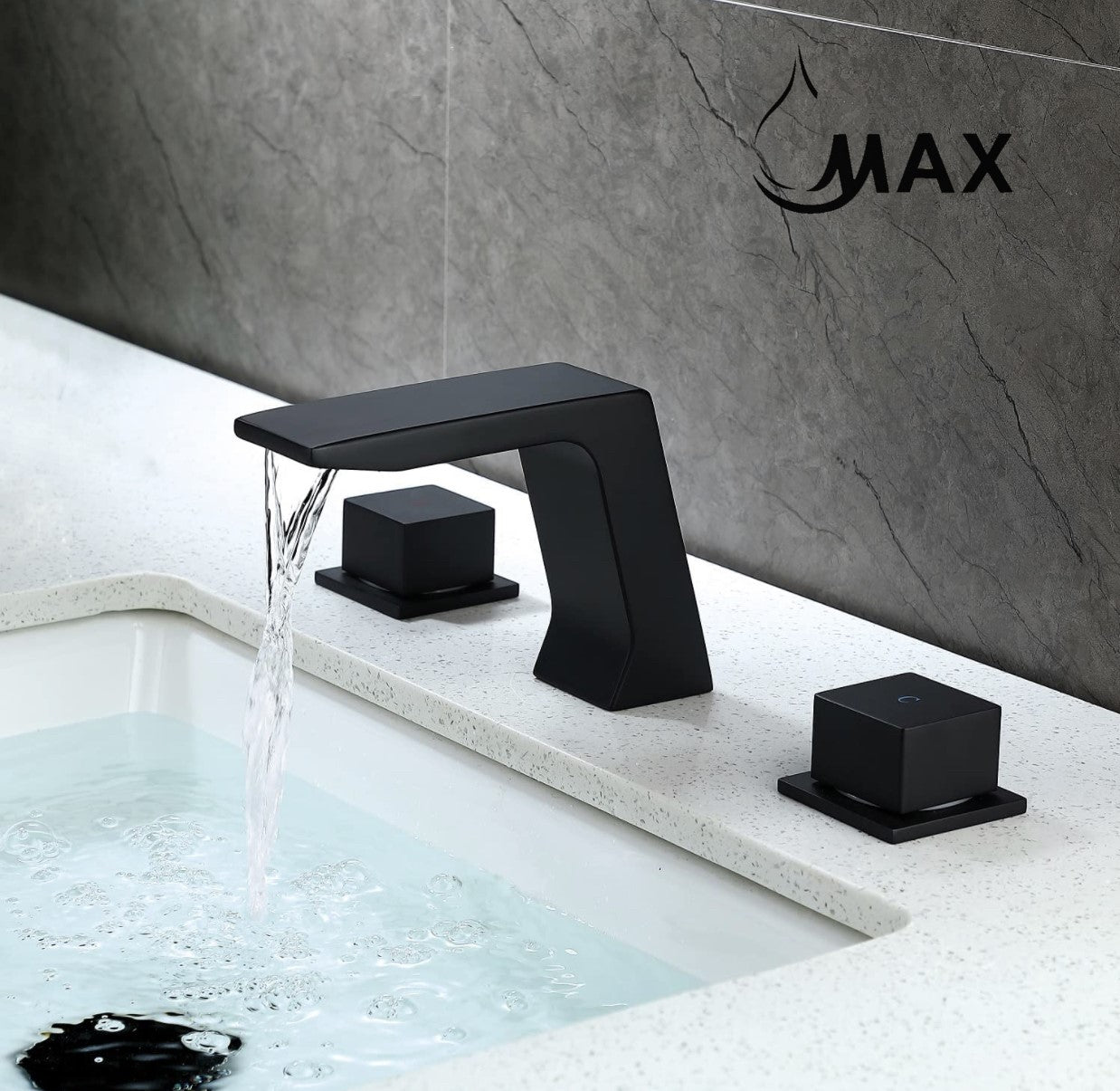 Widespread Bathroom Faucet Two Handle Matte Black