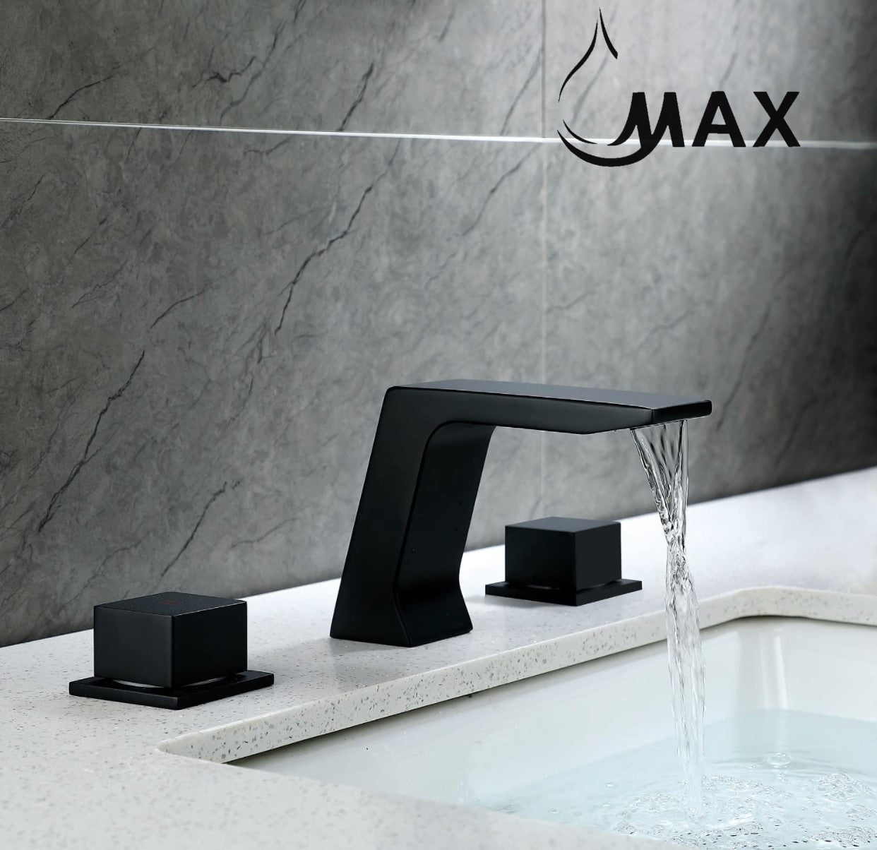 Widespread Bathroom Faucet Two Handle Matte Black