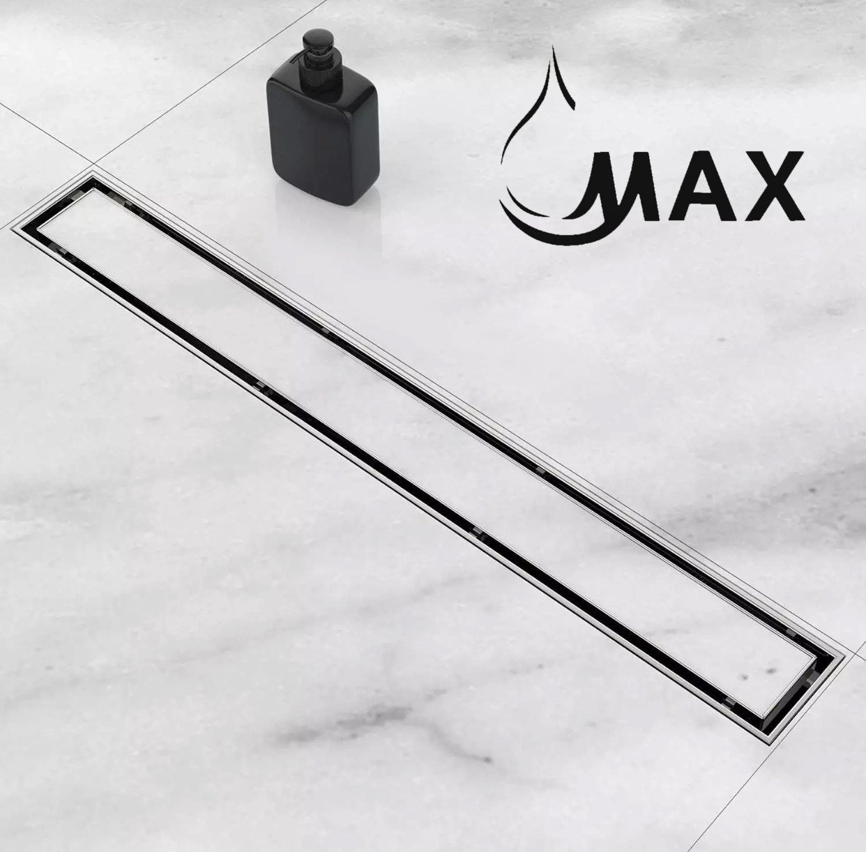 Linear Shower Drain with Cover 36 Inches Chrome