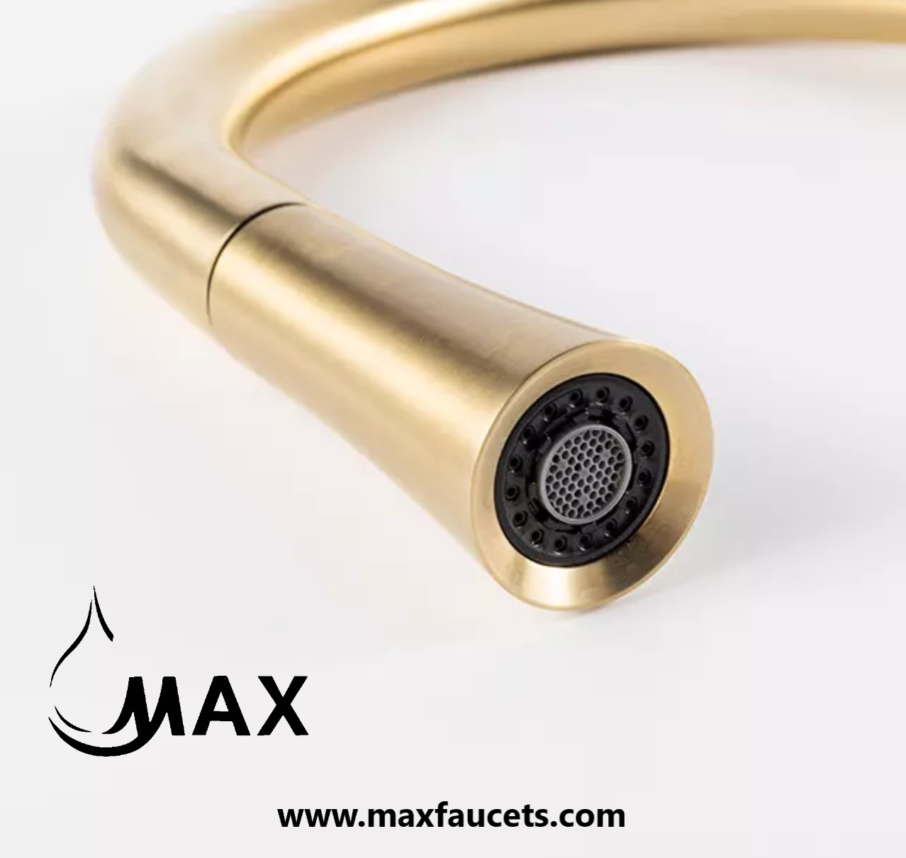 Smart Touch Kitchen Faucet Single Handle Pull-Out 18" Brushed Gold Finish