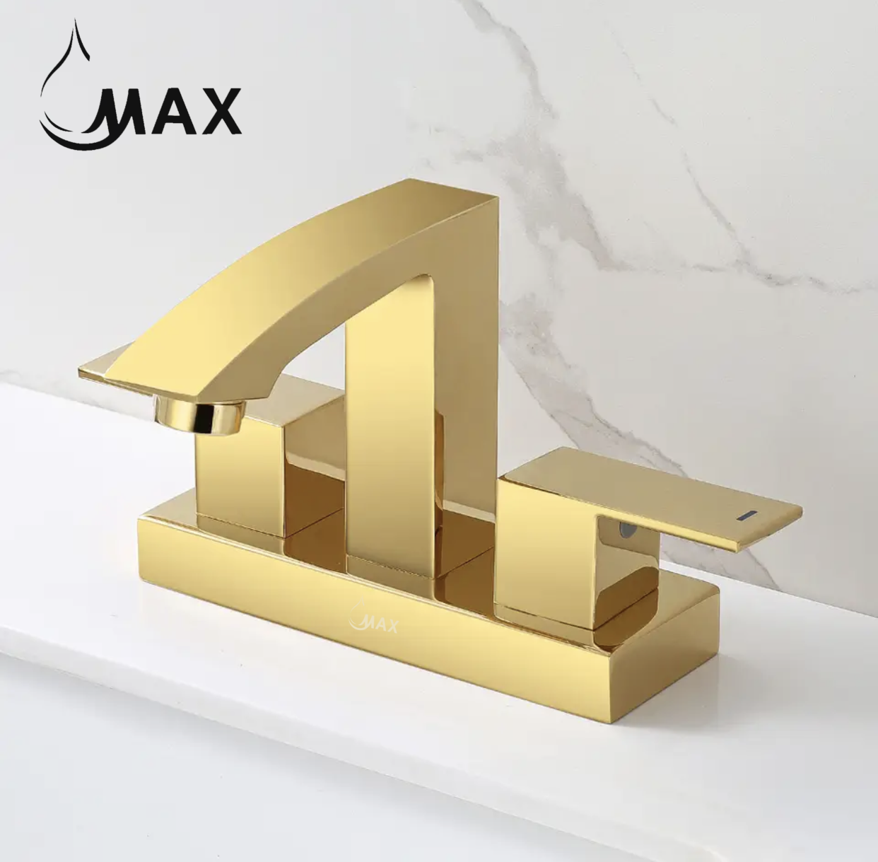 Bathroom Faucet Two Handle Commercial Widespread Brushed Gold