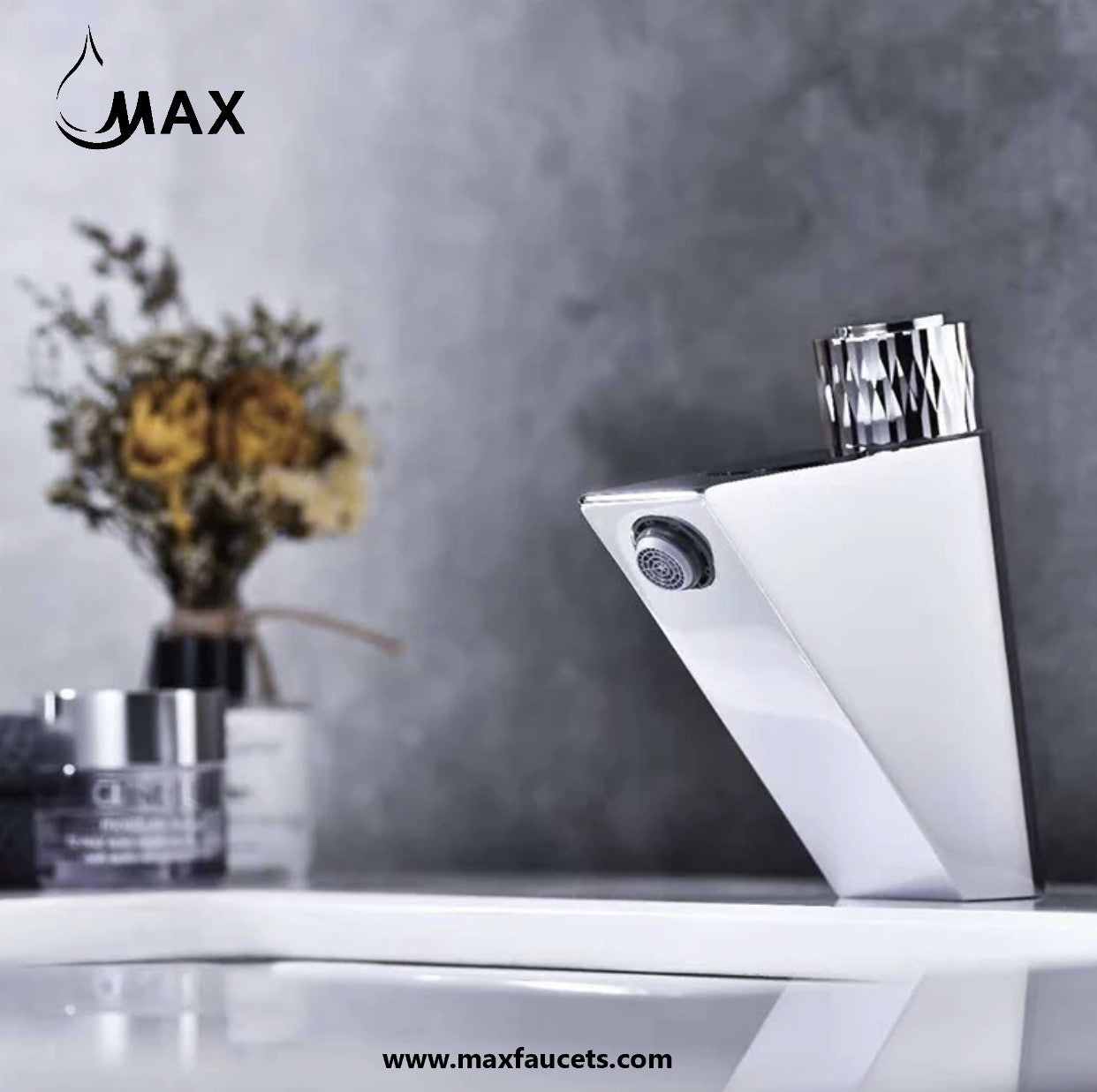 Smart Digital Screen With Punch Knob Bathroom Faucet In Chrome Finish