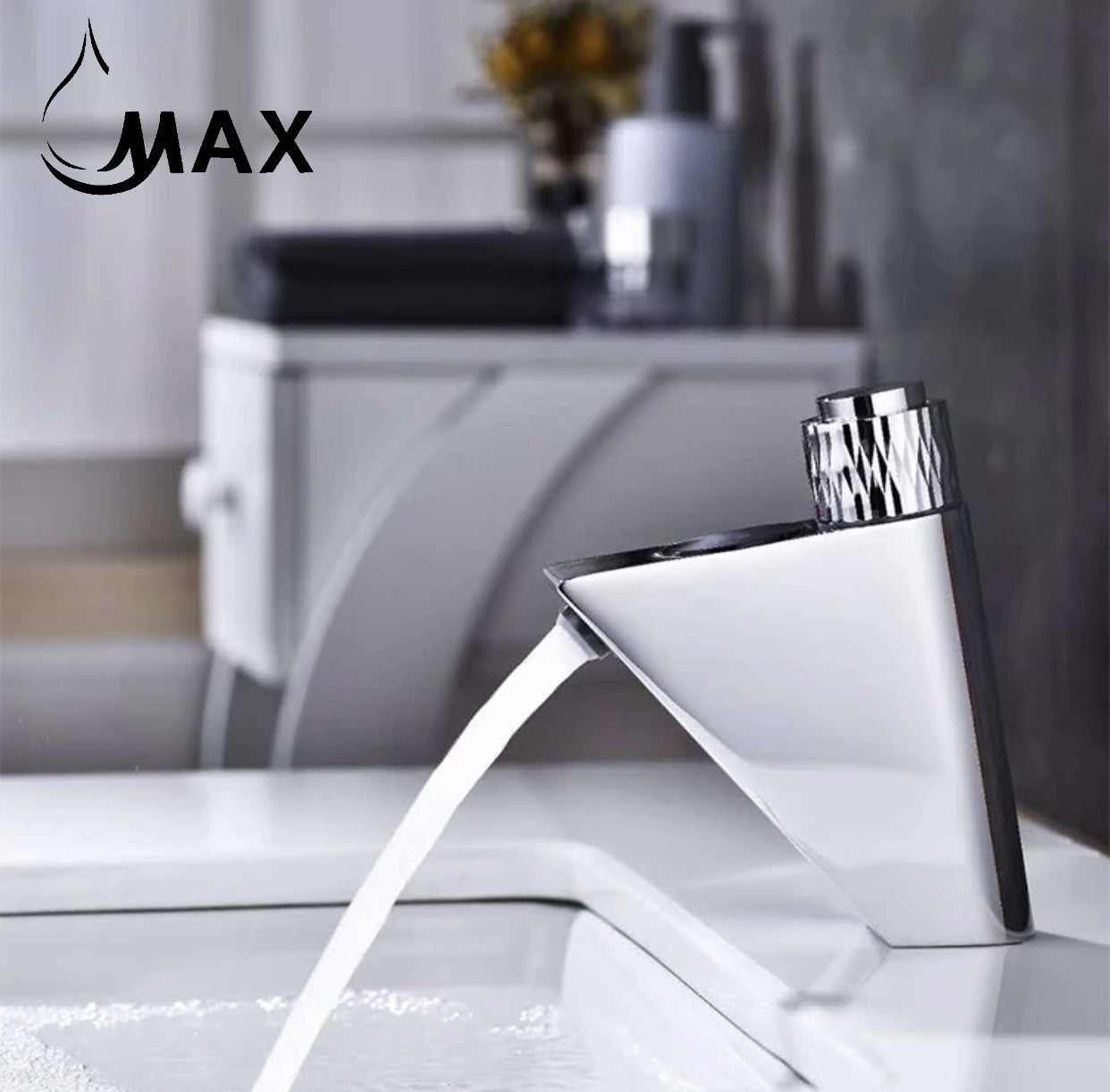 Smart Digital Screen With Punch Knob Bathroom Faucet In Chrome Finish
