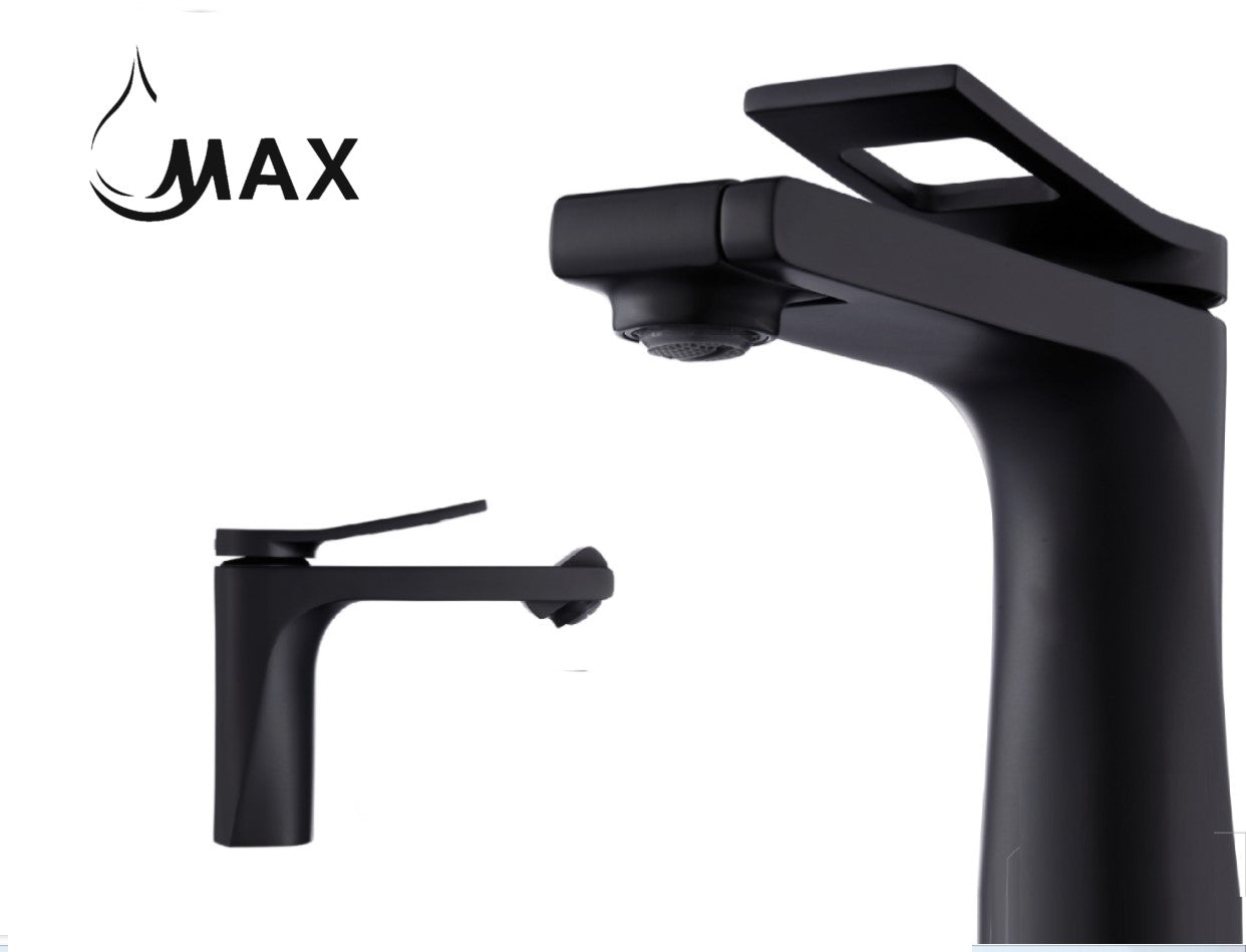 Rotate Spout Bathroom Faucet Matte Black Finish
